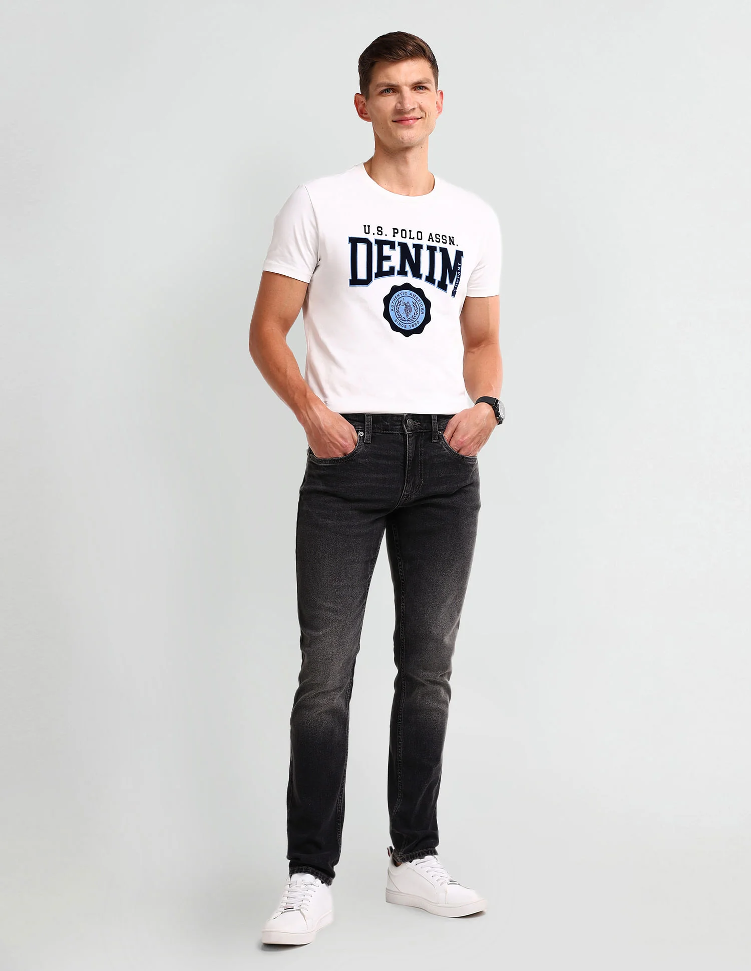 Brandon Slim Tapered Grey Jeans - Image 3