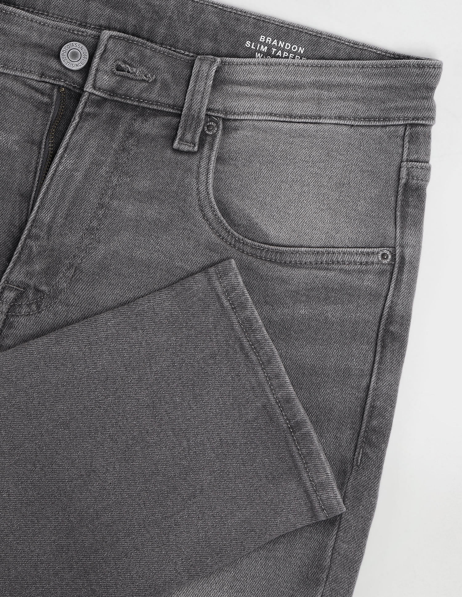 Brandon Slim Tapered Grey Jeans - Image 2