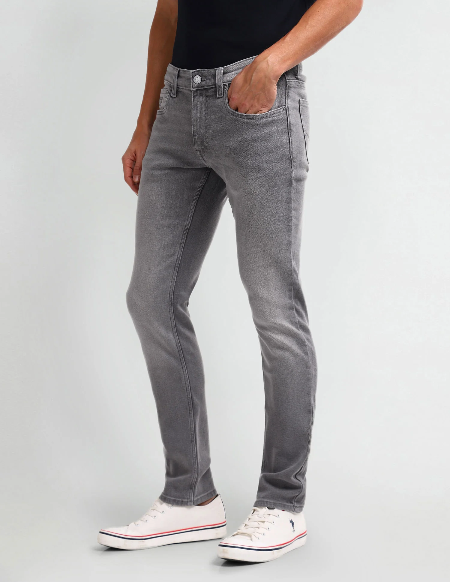 Brandon Slim Tapered Grey Jeans - Image 4