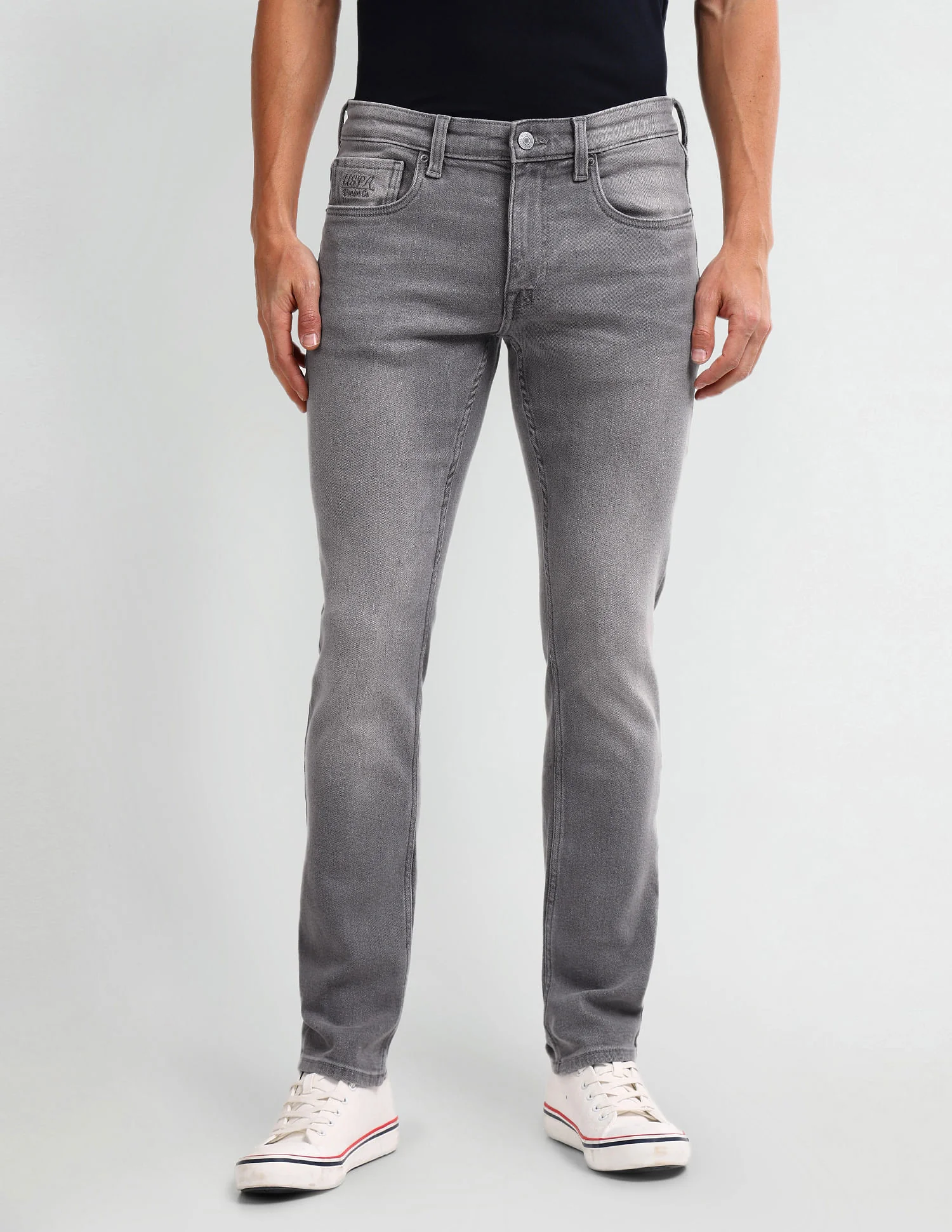 Brandon Slim Tapered Grey Jeans - Image 6