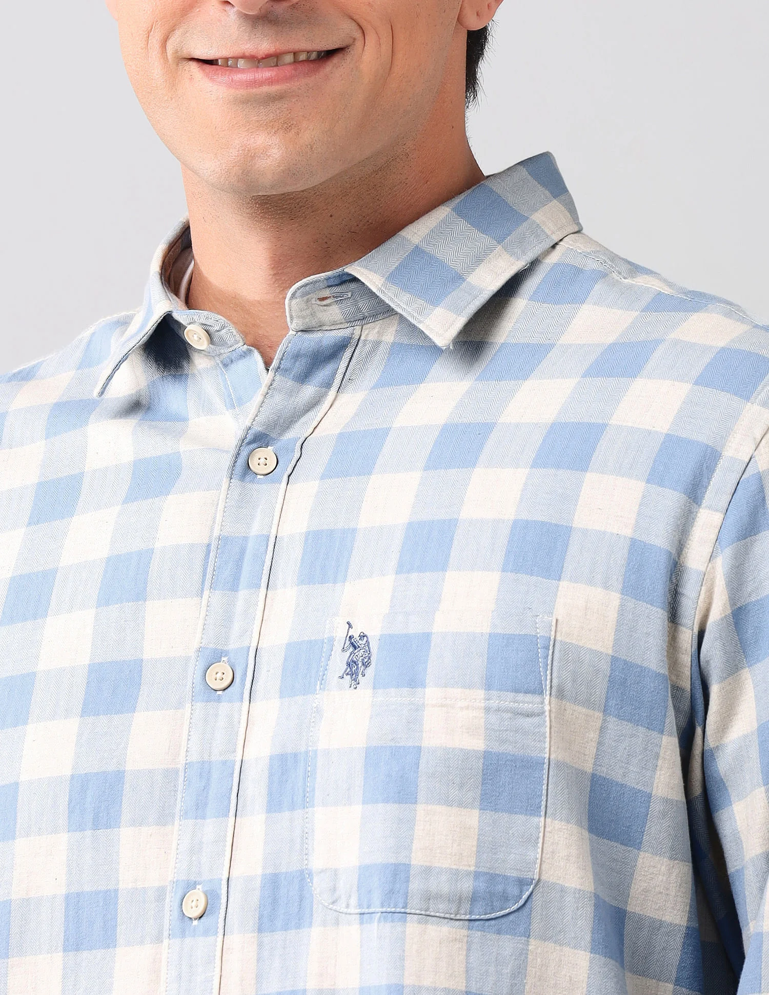 Buffalo Checked Herringbone Shirt - Image 7