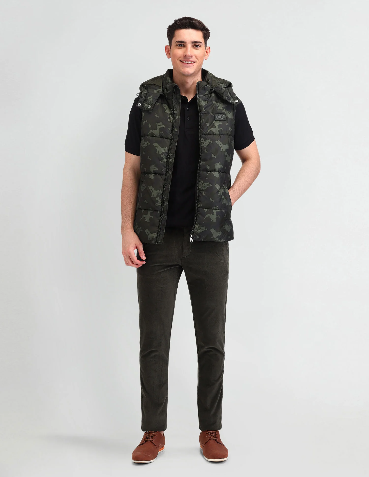 Camouflage Print Regular Fit Jacket - Image 3