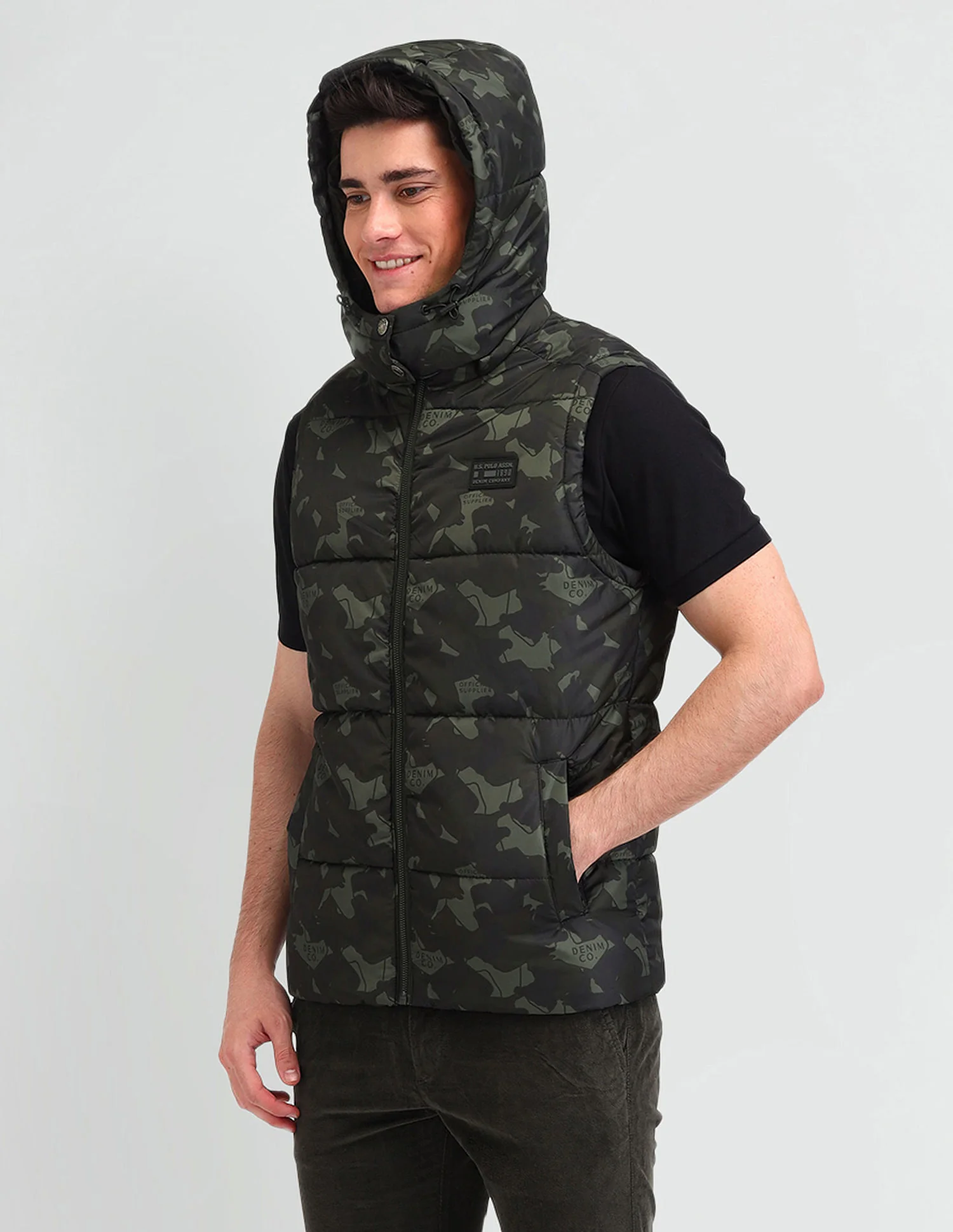 Camouflage Print Regular Fit Jacket - Image 4
