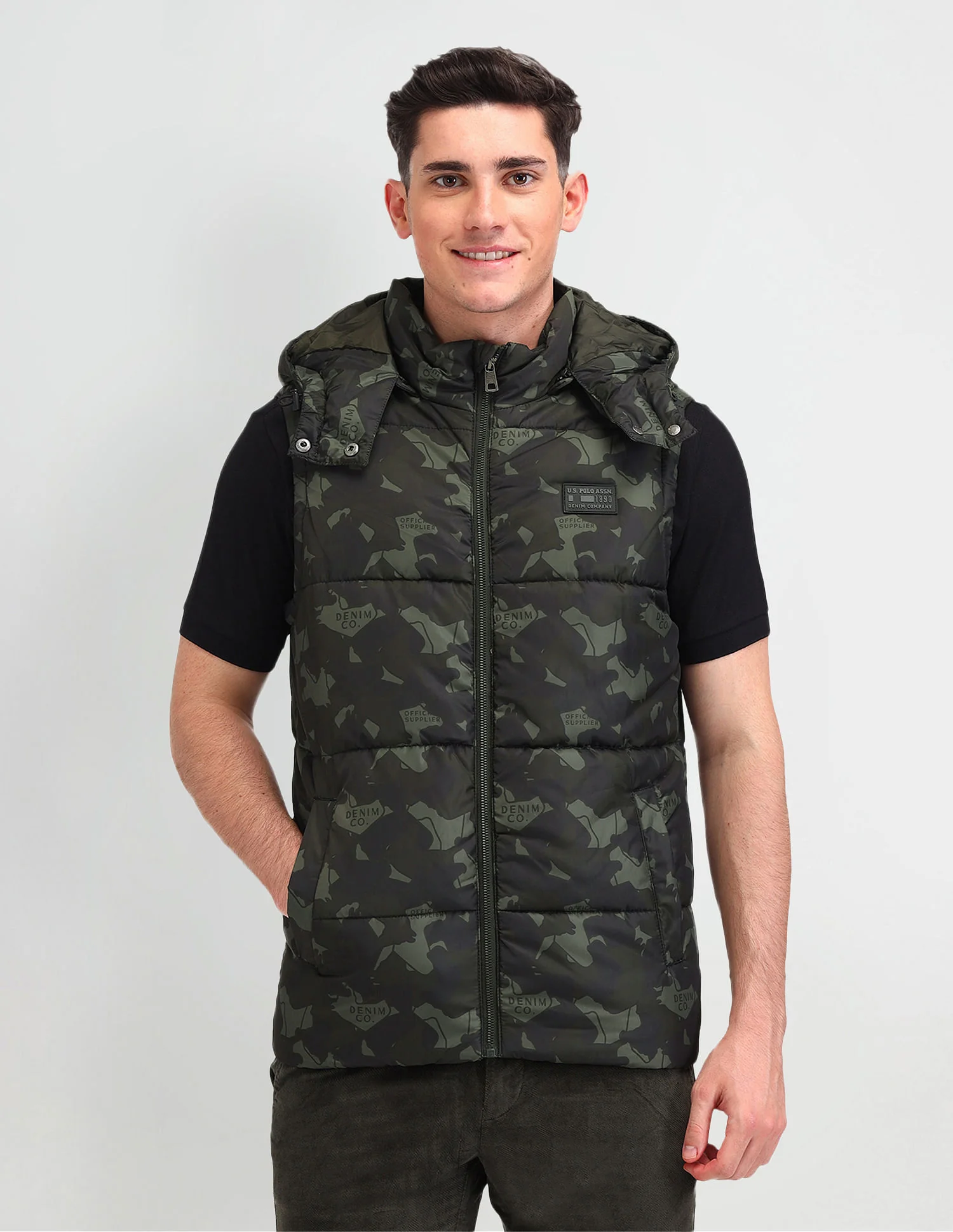 Camouflage Print Regular Fit Jacket - Image 6