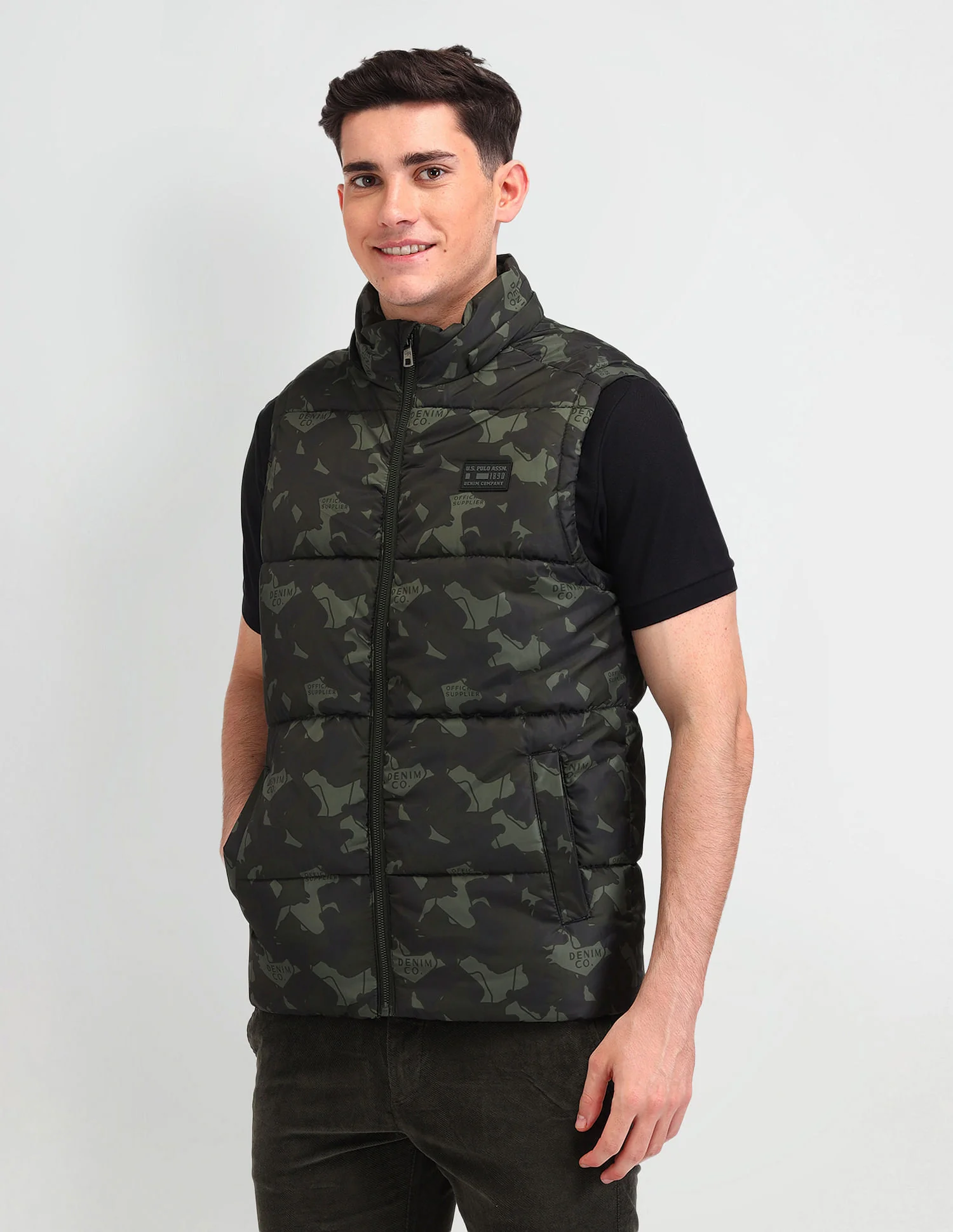 Camouflage Print Regular Fit Jacket - Image 9