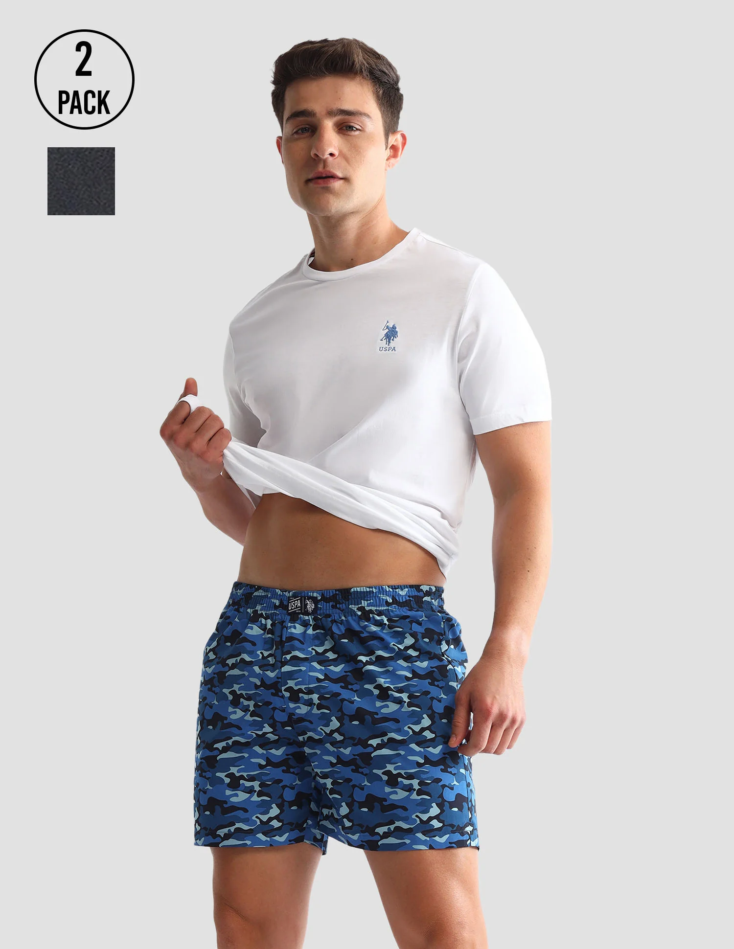 Camouflage Printed Cotton OEX10 Boxers - Pack Of 2