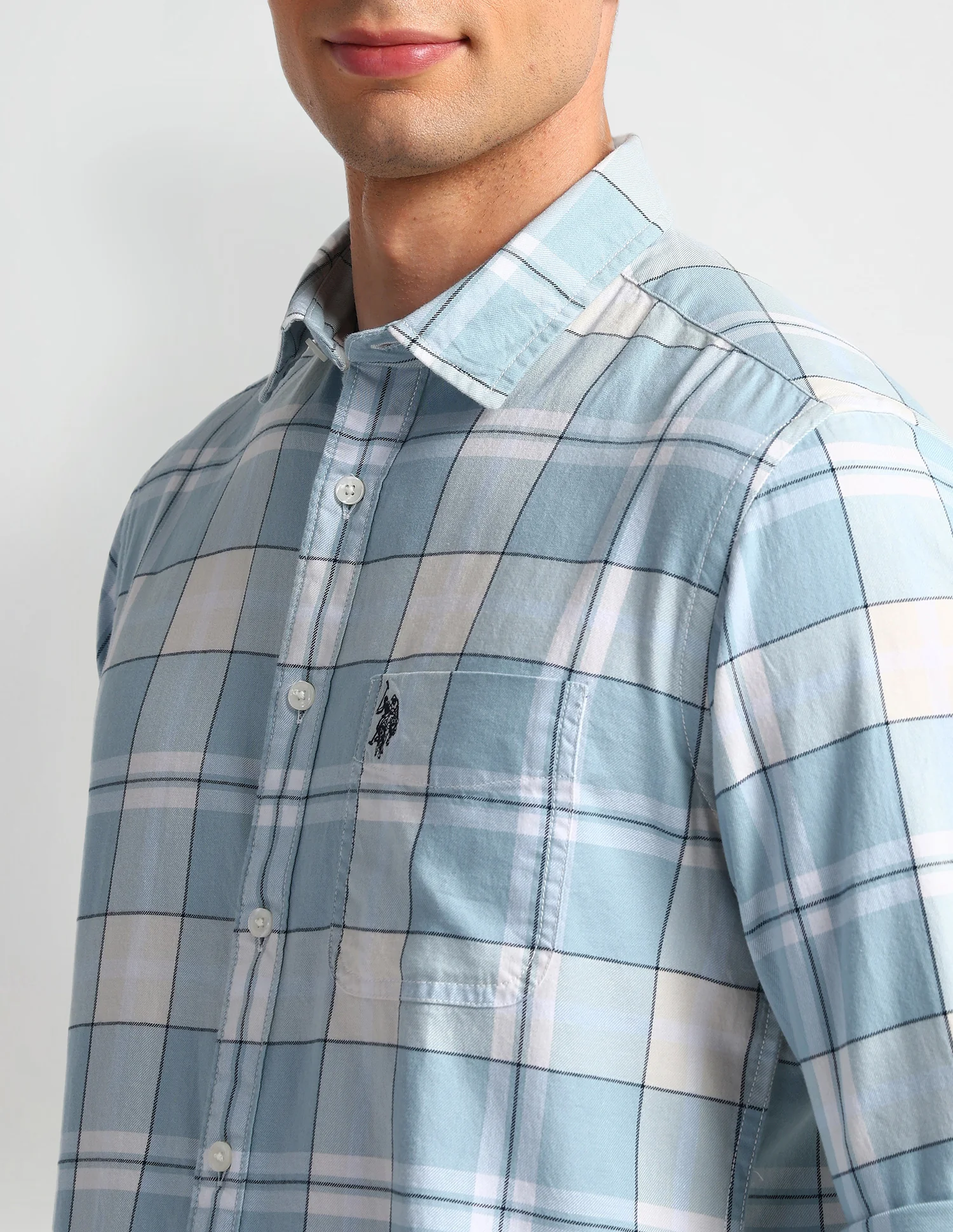 Windowpane Checked Slim Fit Shirt - Image 7