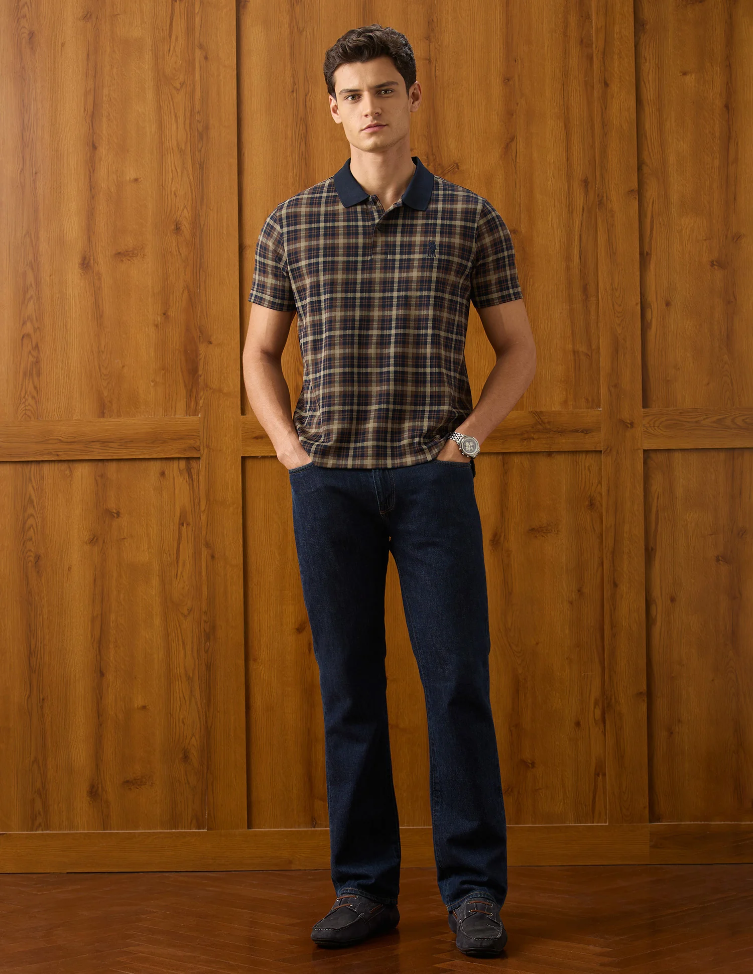 Checked Slim Fit Polo Shirt - Image 3