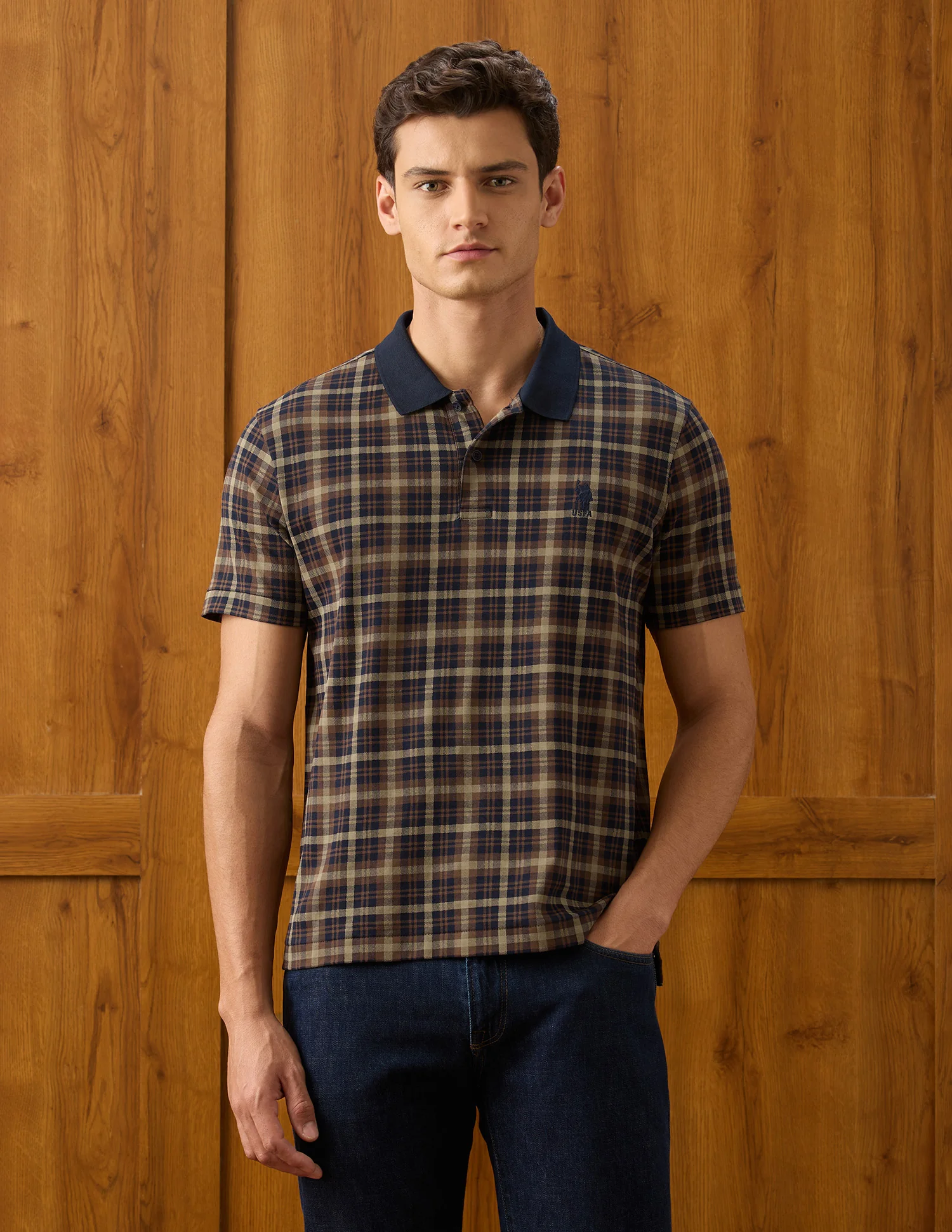 Checked Slim Fit Polo Shirt - Image 6