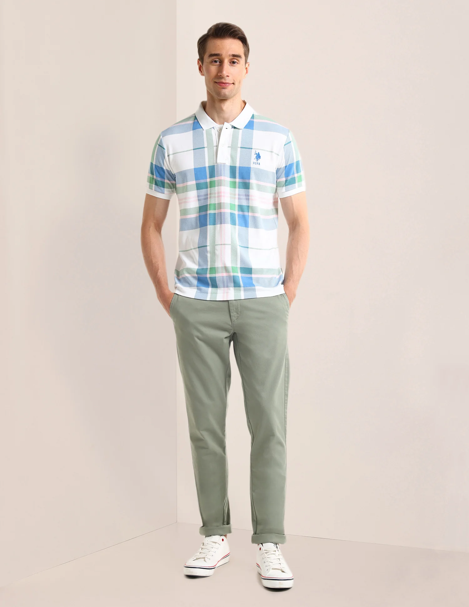 Checked Slim Fit Polo Shirt - Image 3