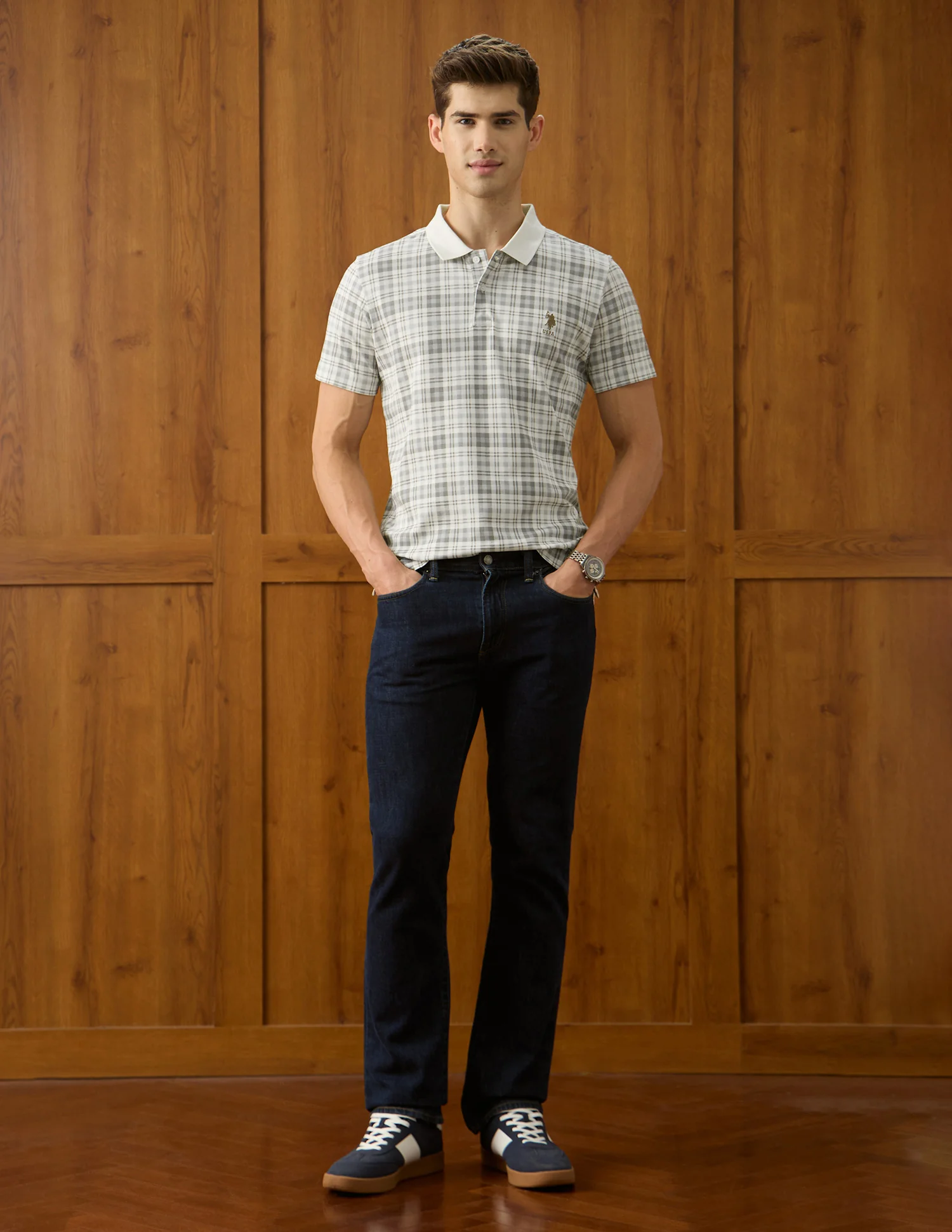Checked Slim Fit Polo Shirt - Image 3