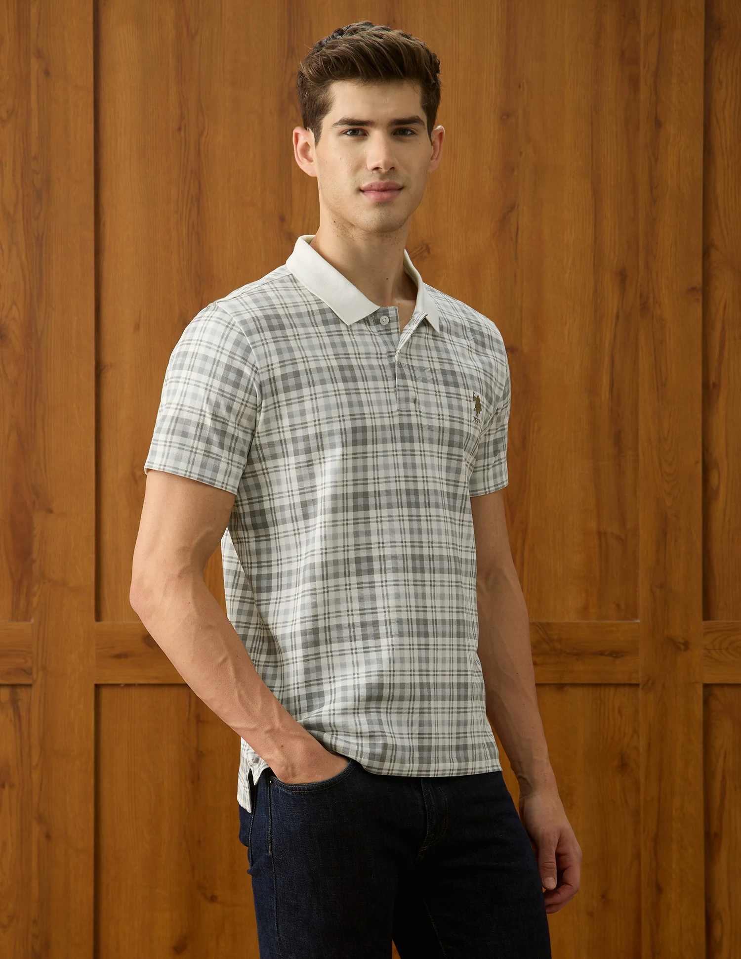 Checked Slim Fit Polo Shirt - Image 4