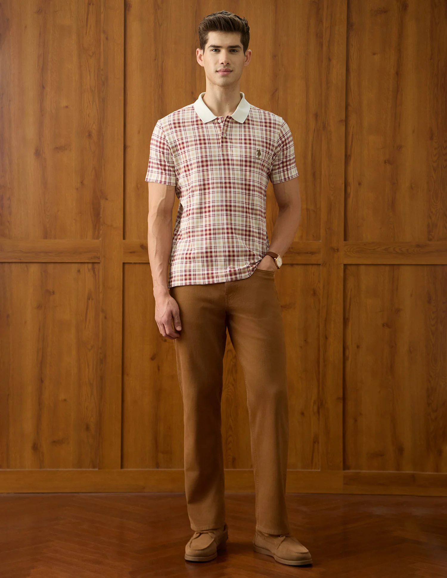 Checked Slim Fit Polo Shirt - Image 3