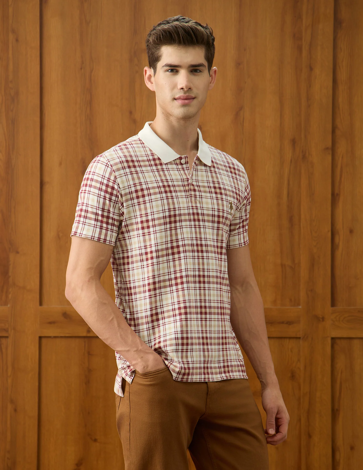 Checked Slim Fit Polo Shirt - Image 4