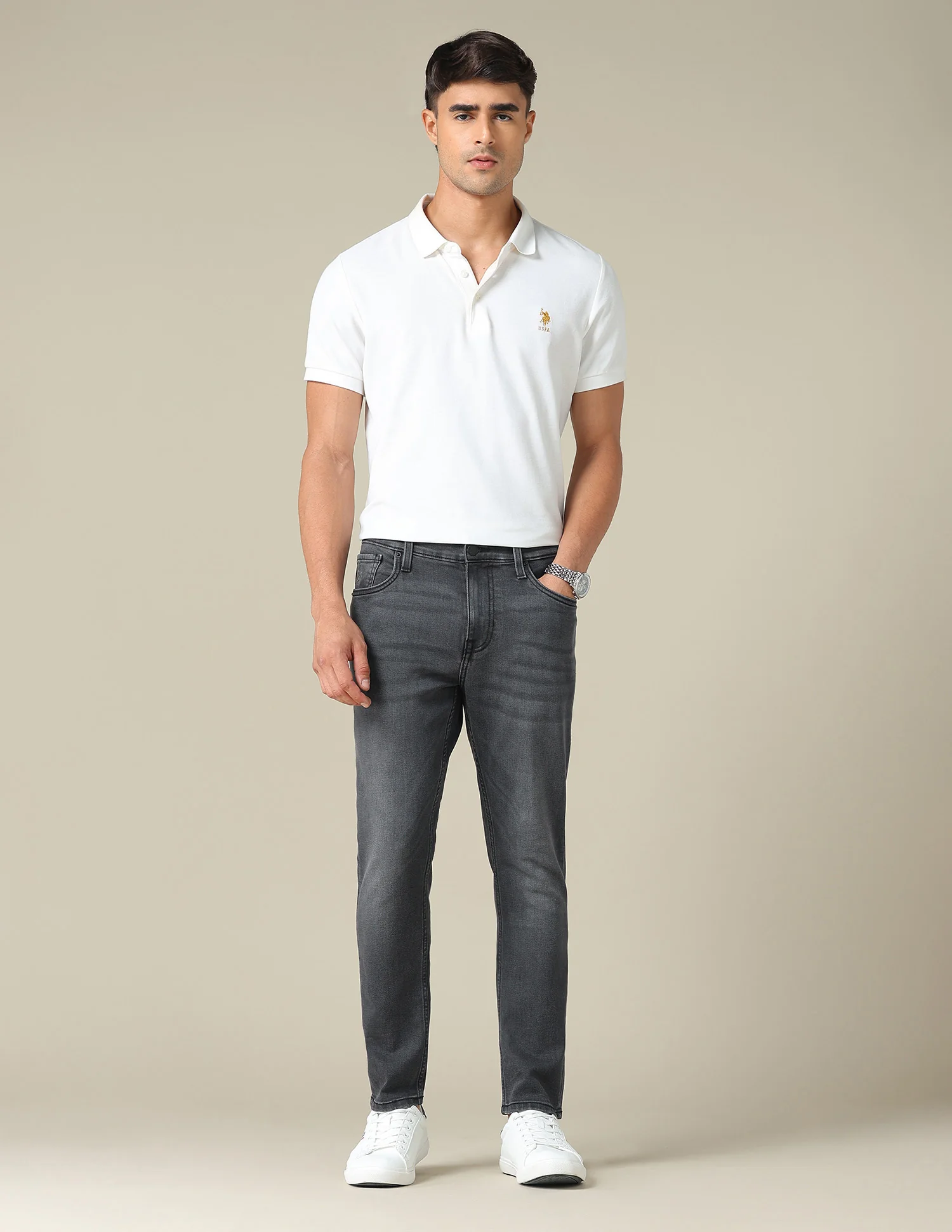 Cole Comfort Cropped Fit Black Jeans - Image 3