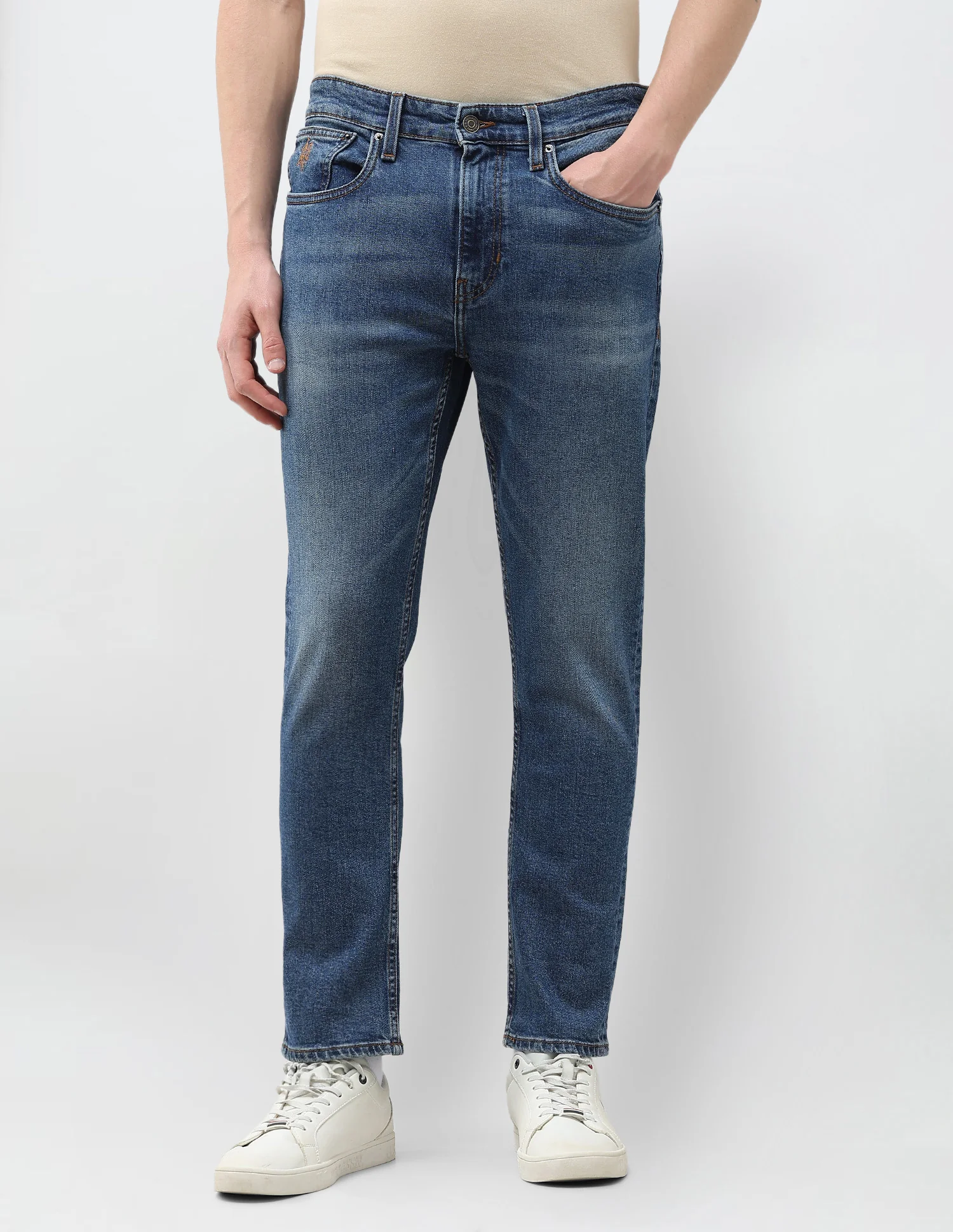 Cole Comfort Cropped Fit Blue Jeans - Image 6