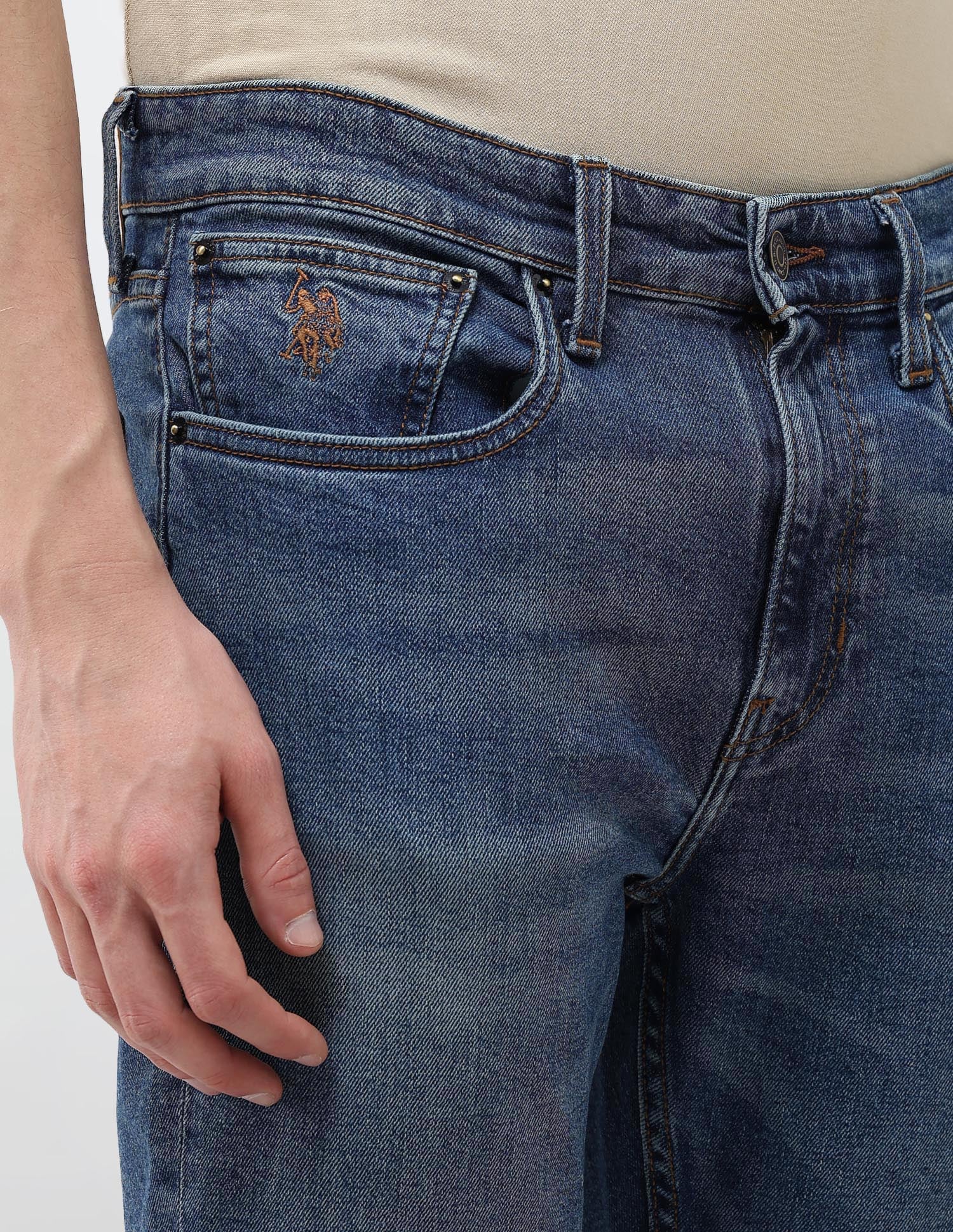 Cole Comfort Cropped Fit Blue Jeans - Image 7