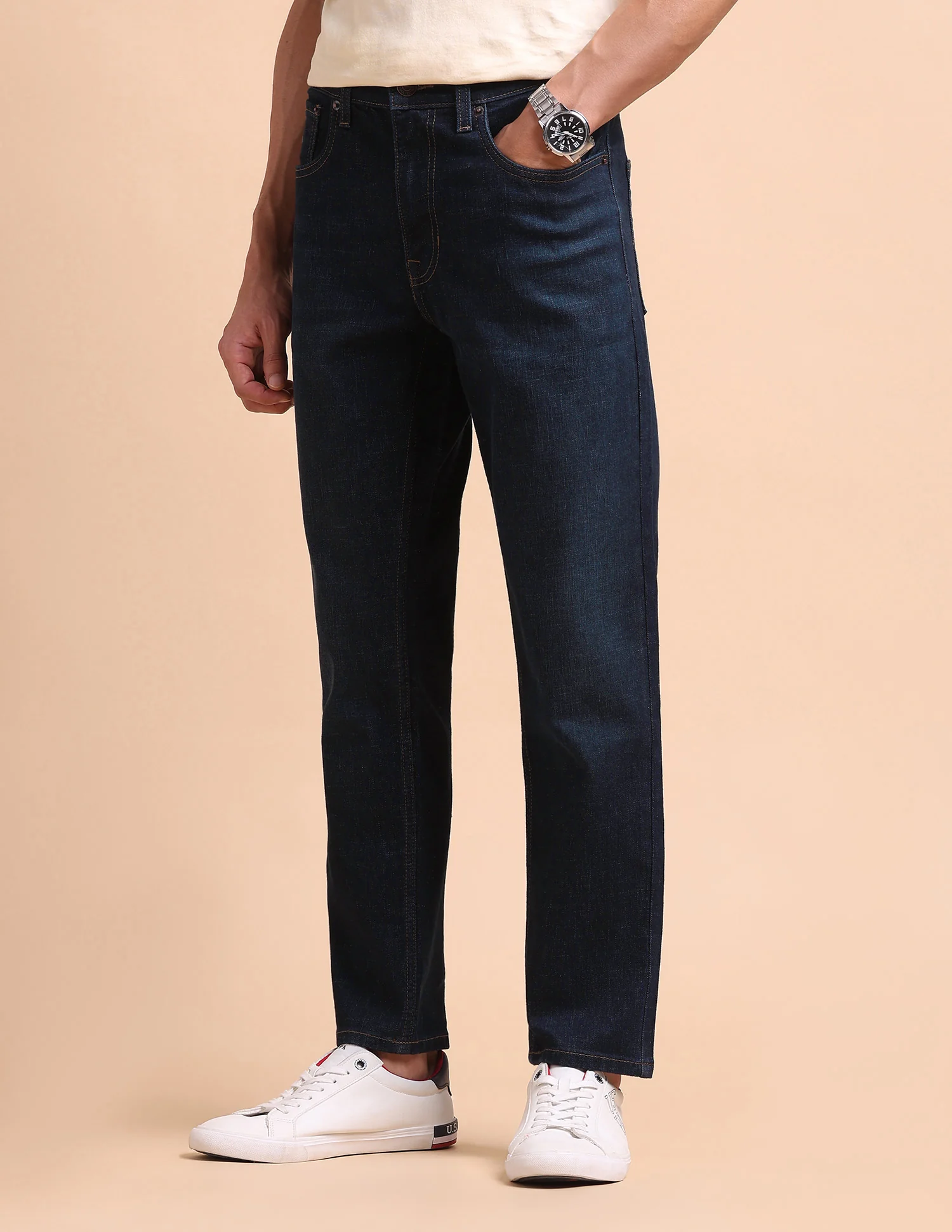 Cole Comfort Cropped Fit Blue Jeans