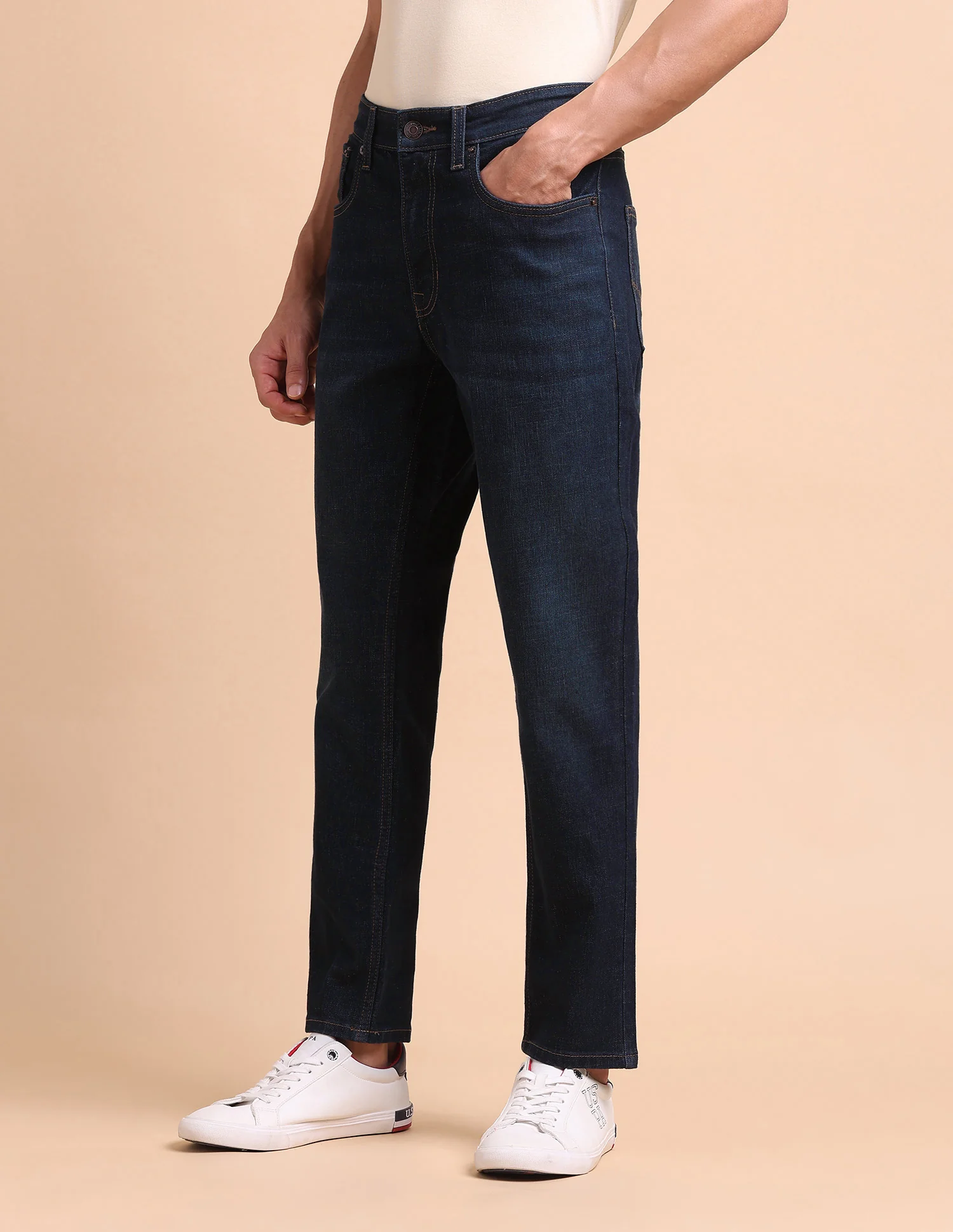 Cole Comfort Cropped Fit Blue Jeans - Image 4