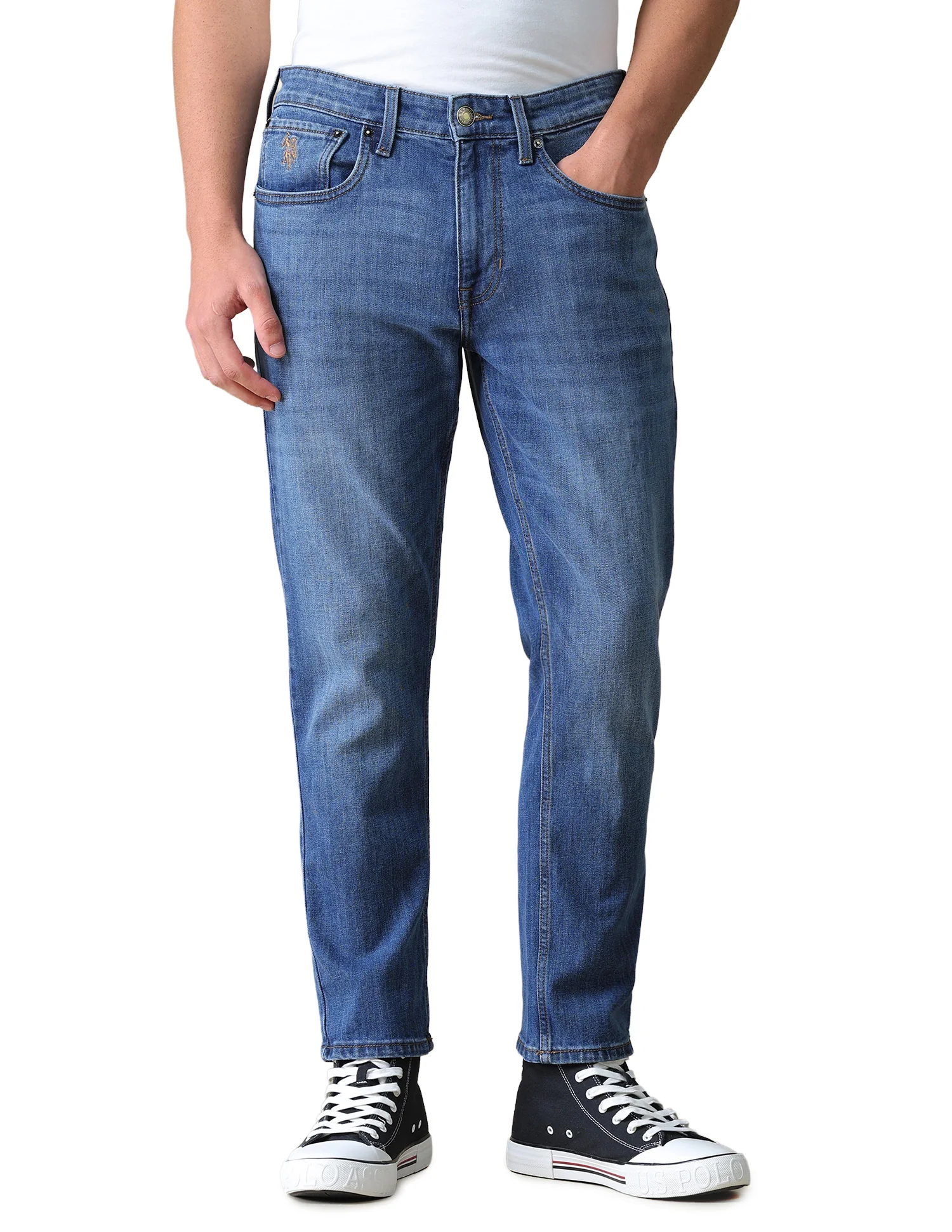 Cole Comfort Cropped Fit Blue Jeans - Image 10