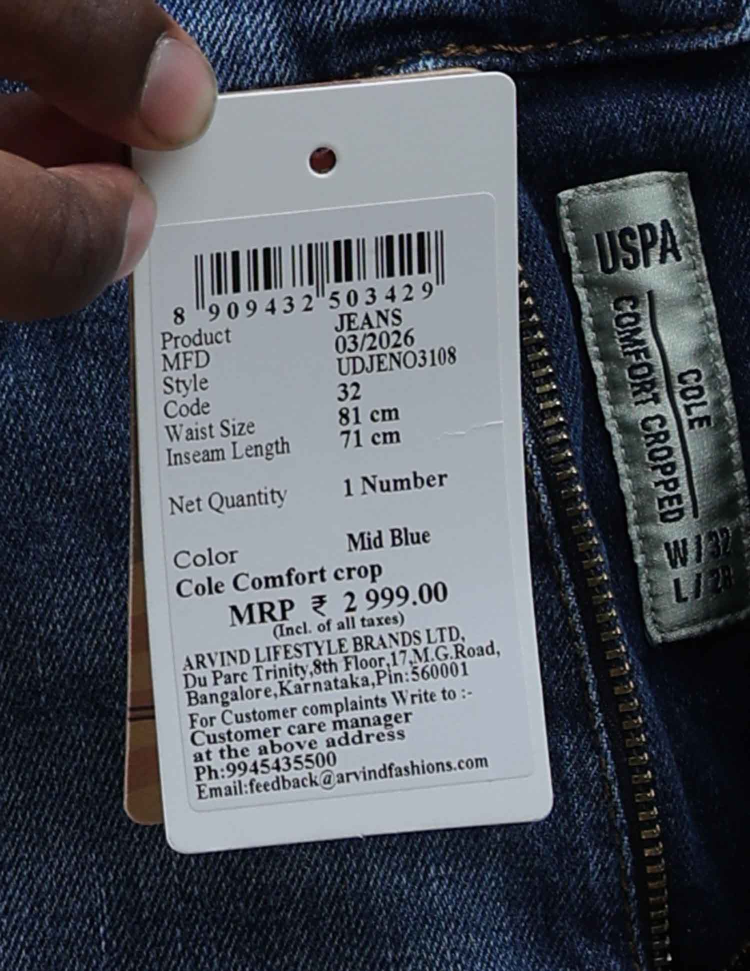 Cole Comfort Cropped Fit Blue Jeans - Image 11