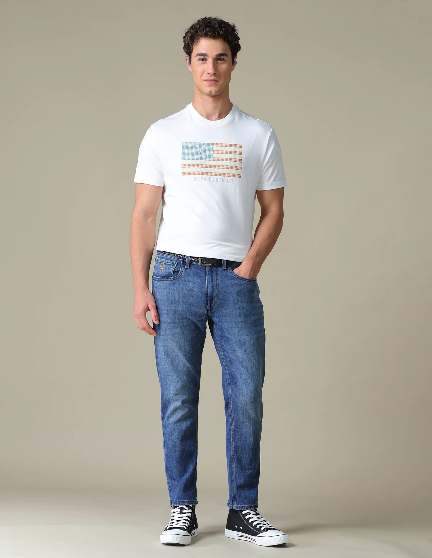 Cole Comfort Cropped Fit Blue Jeans - Image 3