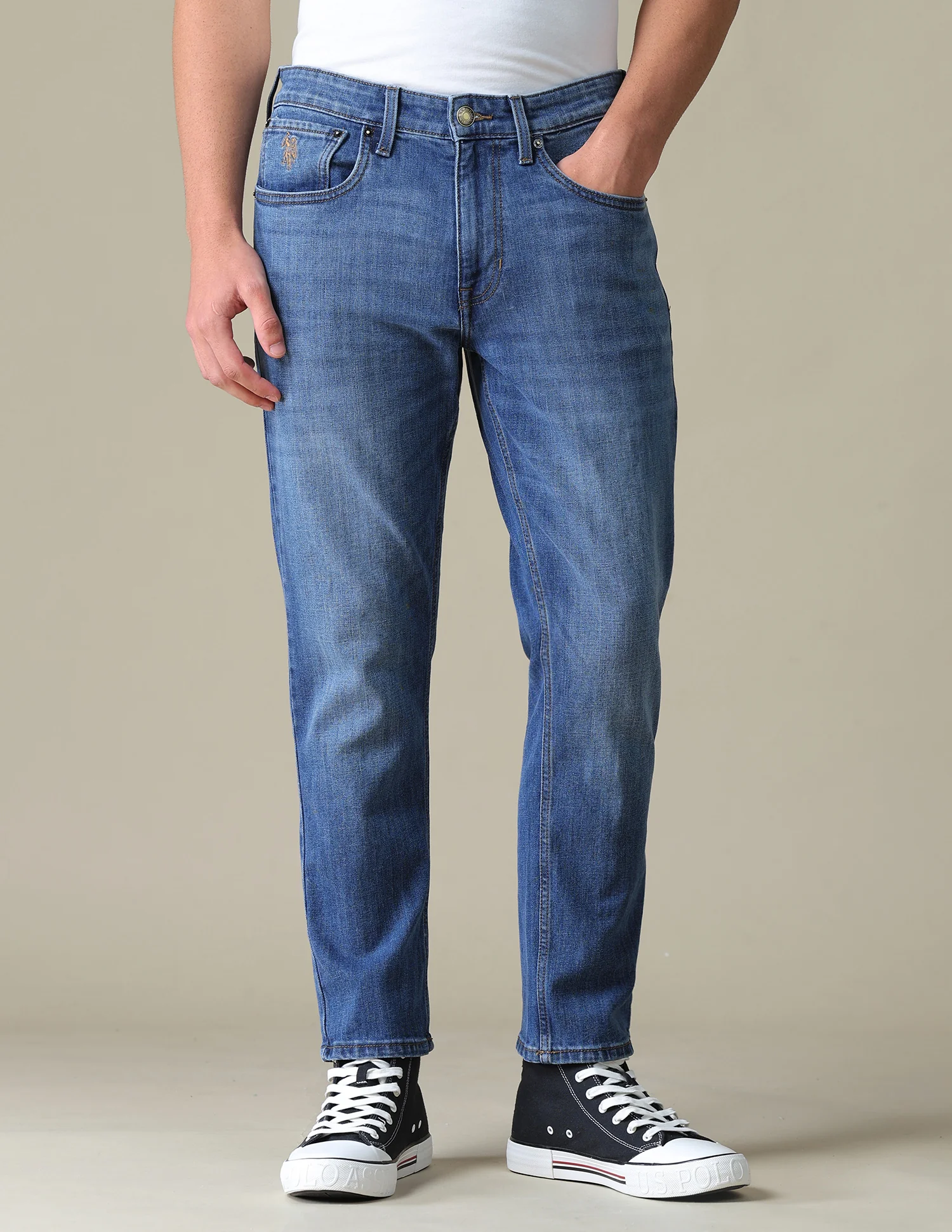 Cole Comfort Cropped Fit Blue Jeans - Image 6