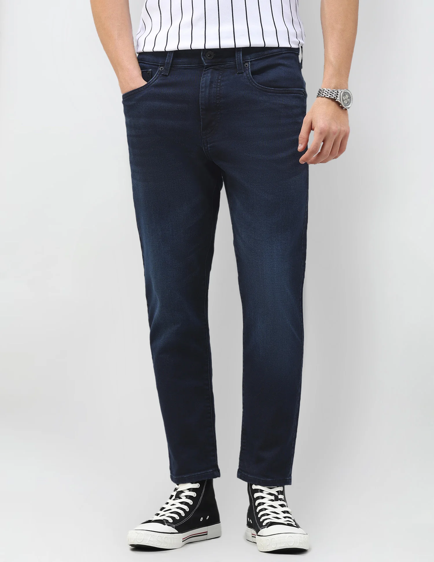 Cole Comfort Cropped Fit Blue Jeans