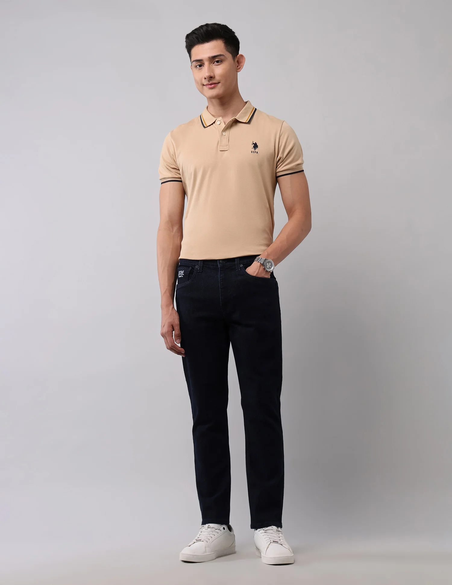 Cole Comfort Cropped Fit Blue Jeans - Image 3