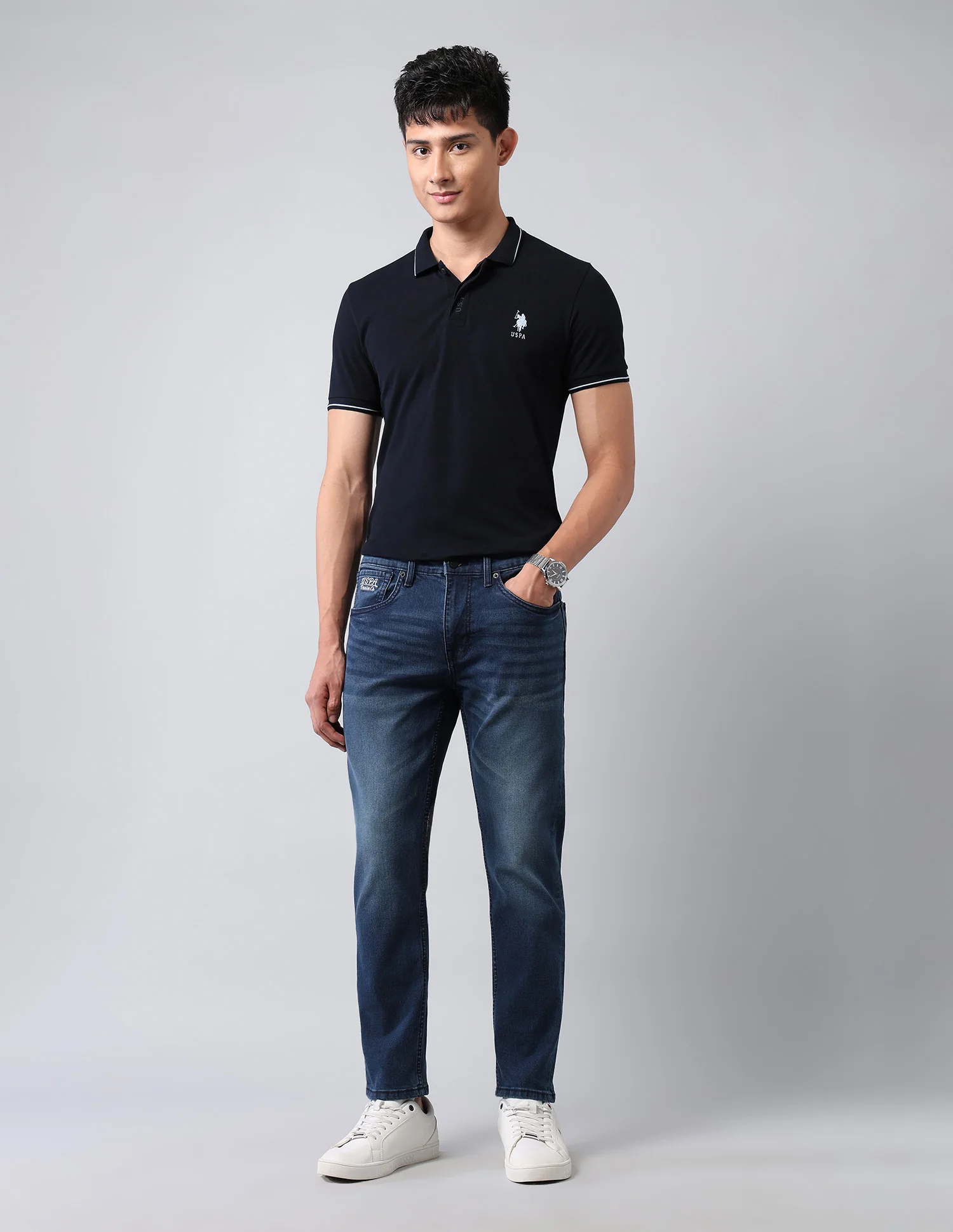 Cole Comfort Cropped Fit Blue Jeans - Image 3
