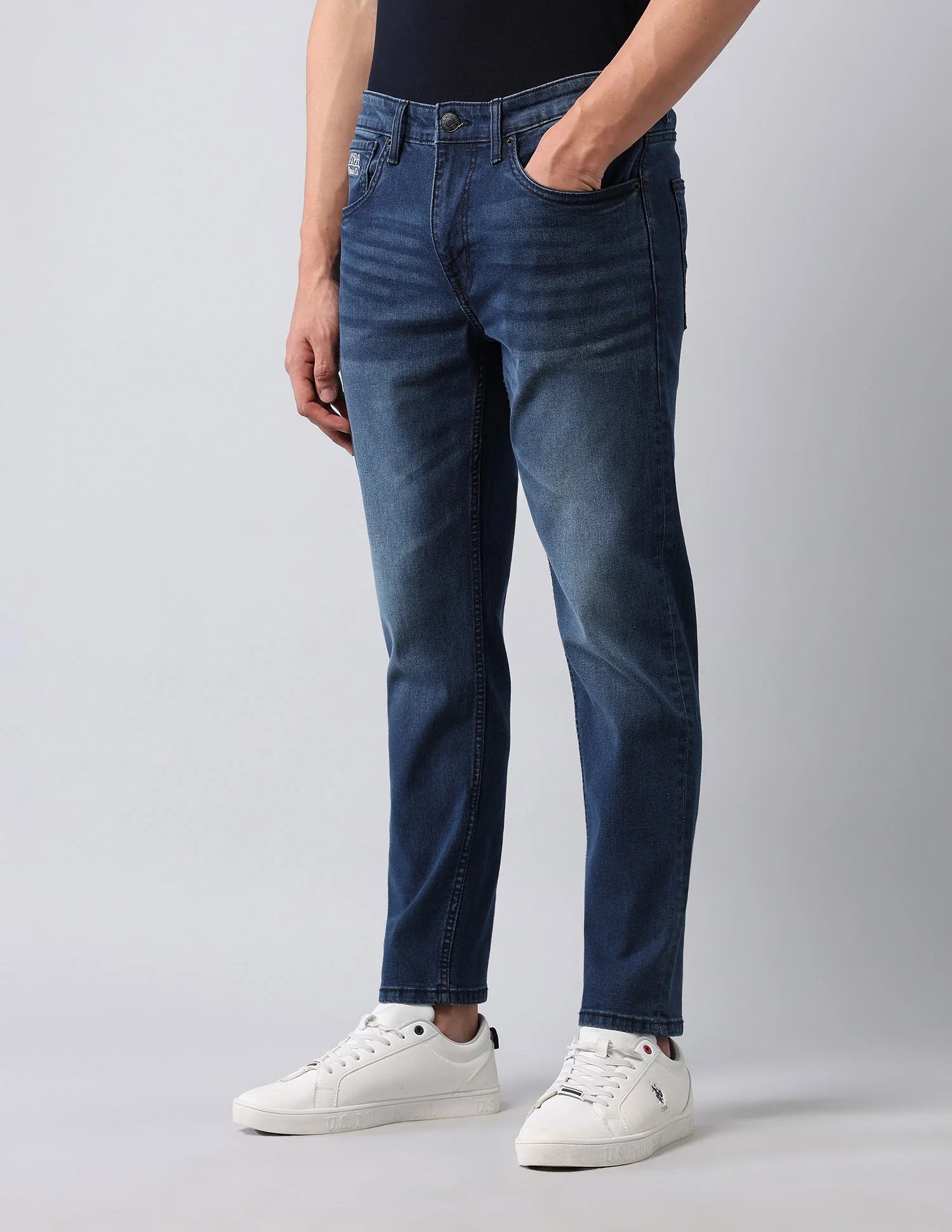 Cole Comfort Cropped Fit Blue Jeans - Image 4