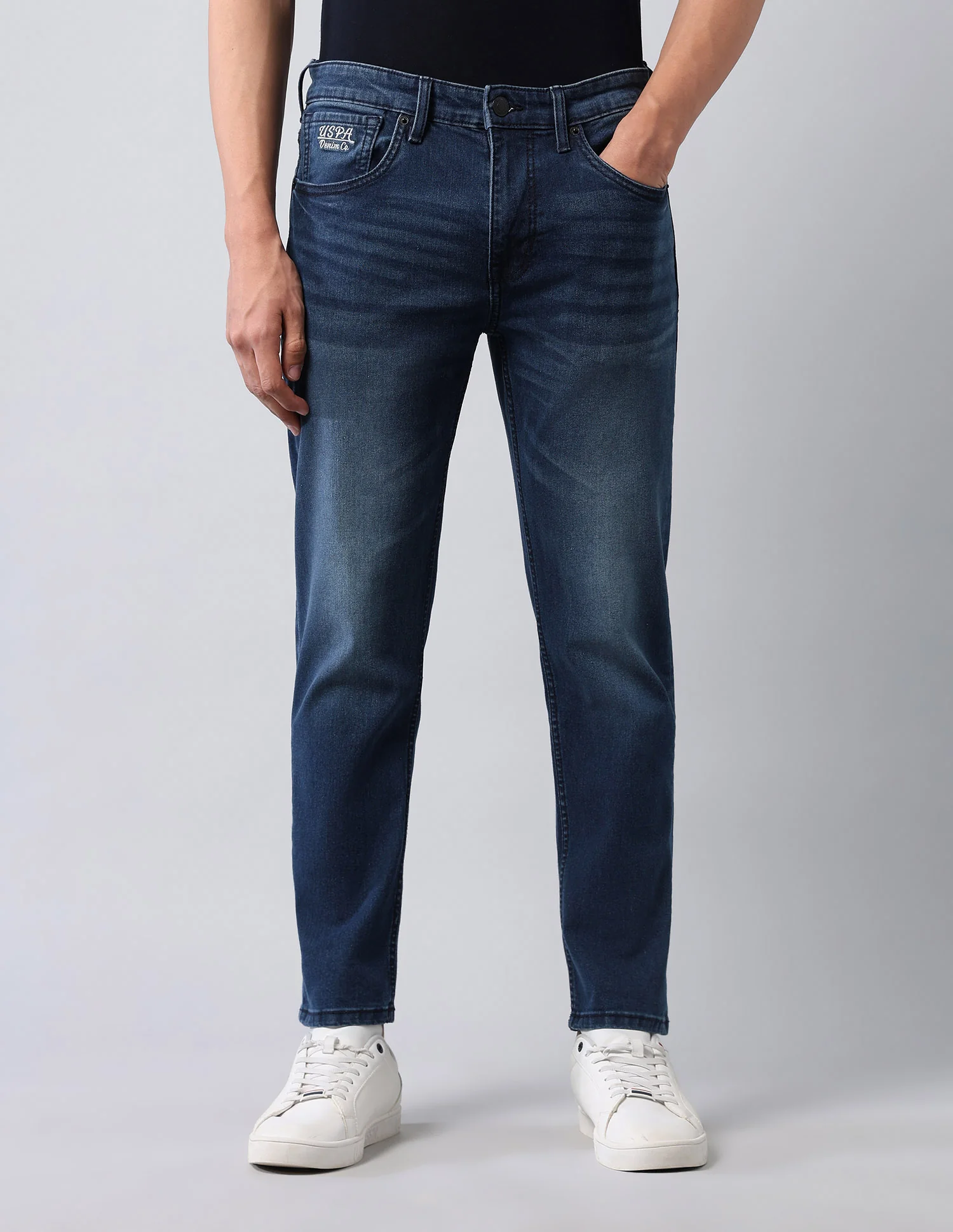 Cole Comfort Cropped Fit Blue Jeans - Image 6