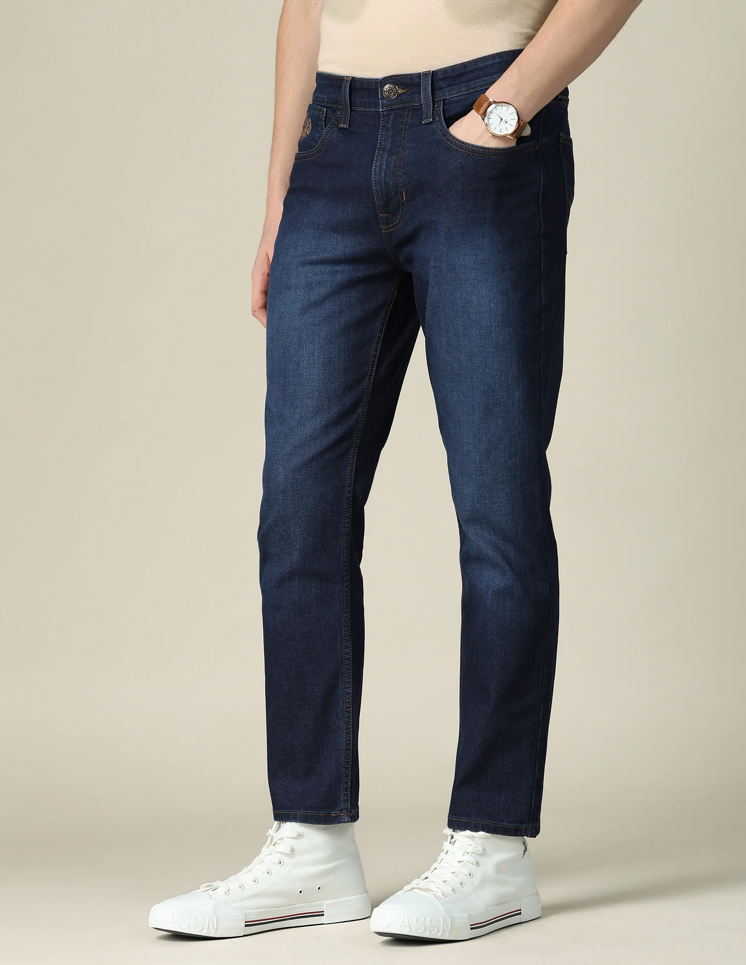 Cole Comfort Cropped Fit Blue Jeans - Image 4