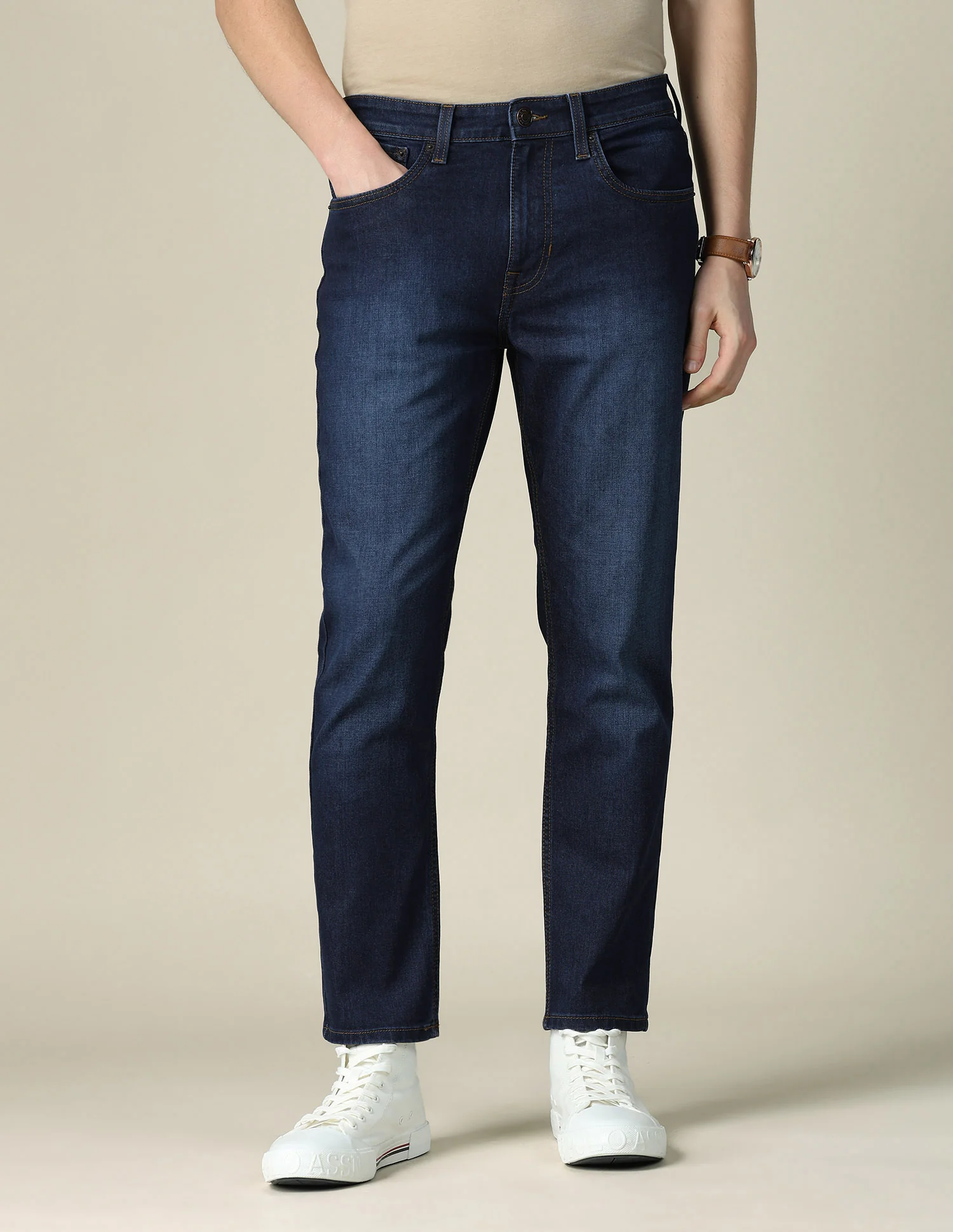 Cole Comfort Cropped Fit Blue Jeans - Image 6