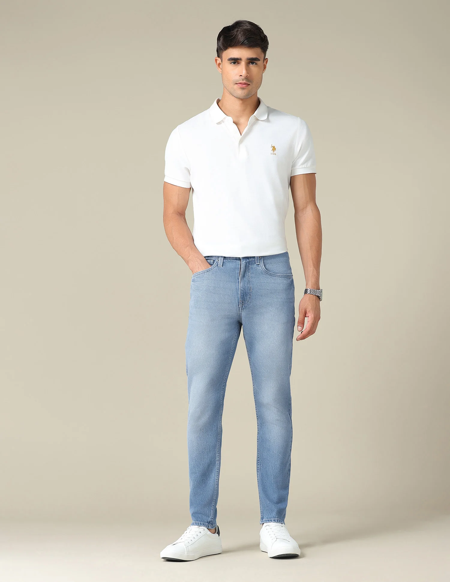 Cole Comfort Cropped Fit Blue Jeans - Image 3