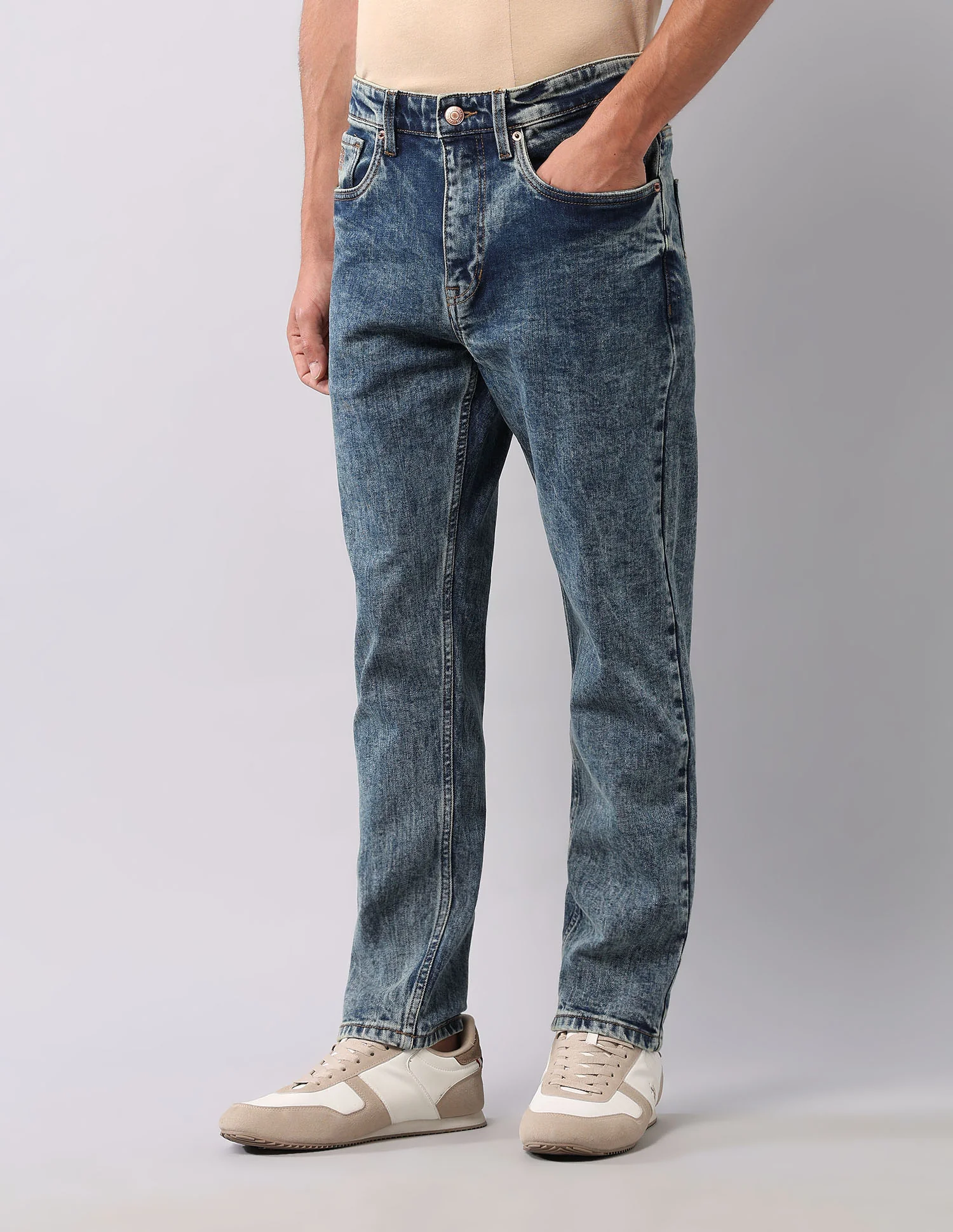 Cole Comfort Cropped Fit Blue Jeans - Image 4