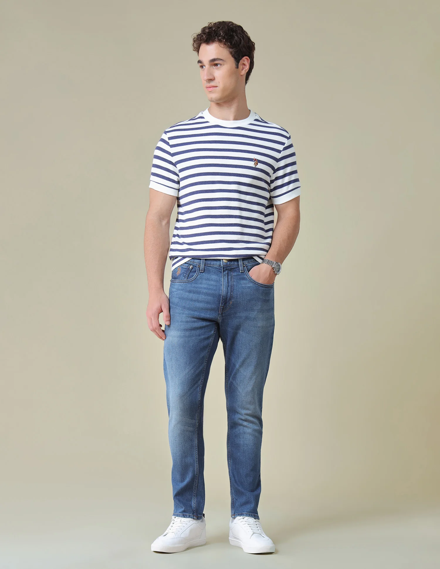 Cole Comfort Cropped Fit Blue Jeans - Image 3