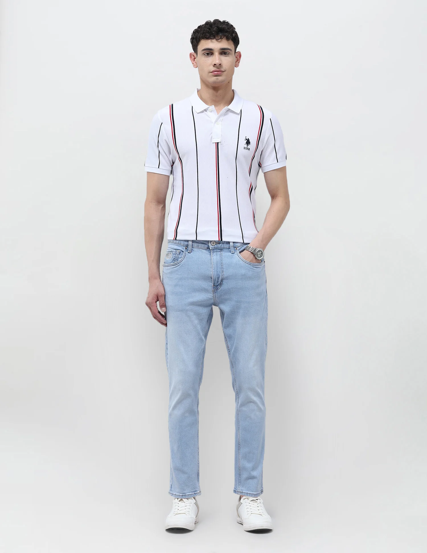 Cole Comfort Cropped Fit Blue Jeans - Image 3