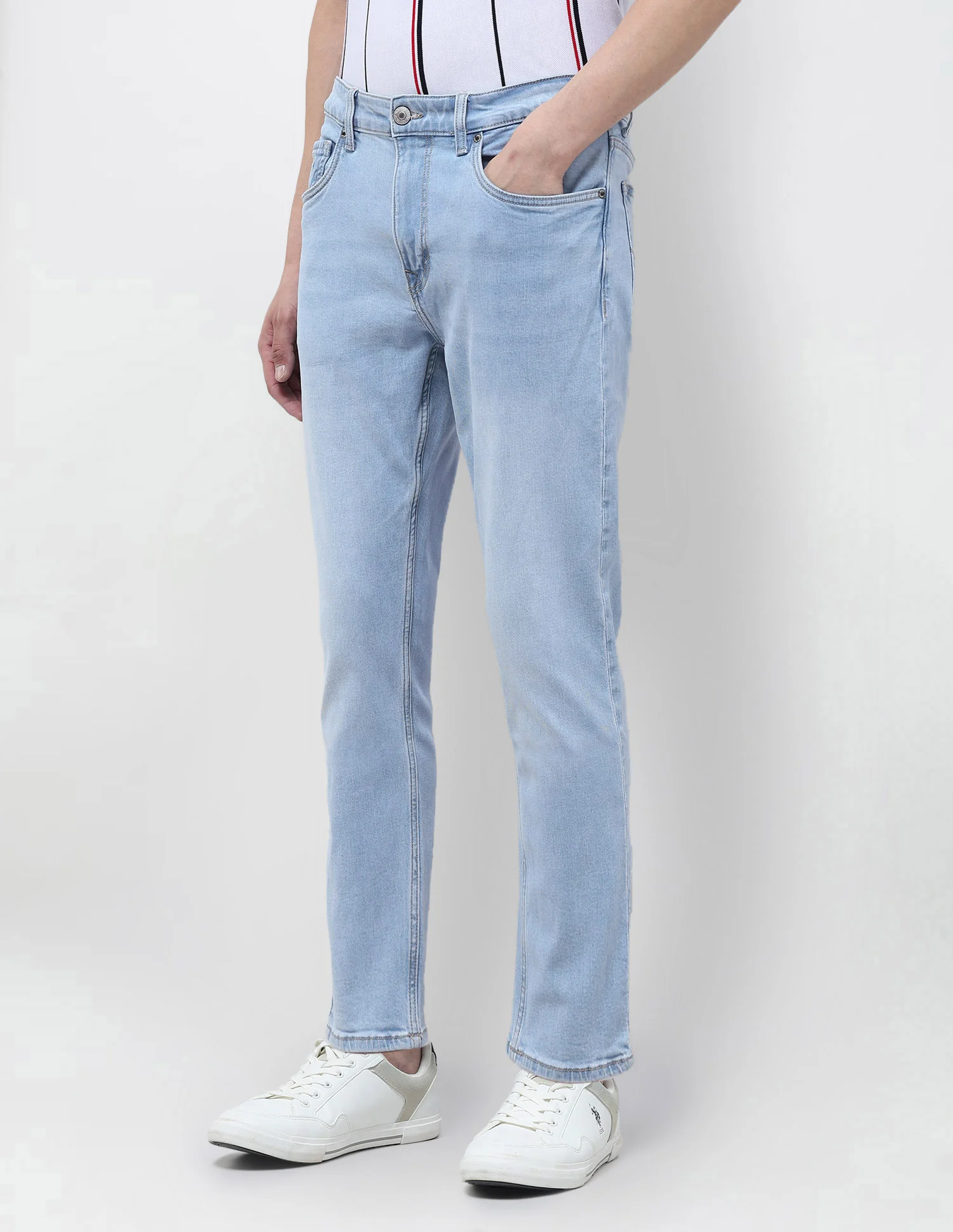 Cole Comfort Cropped Fit Blue Jeans - Image 4
