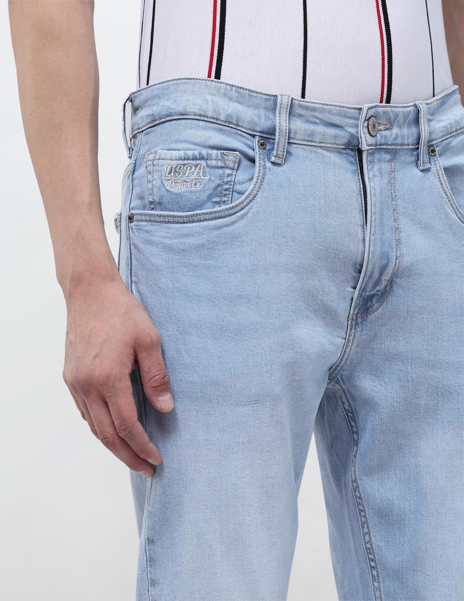 Cole Comfort Cropped Fit Blue Jeans - Image 7