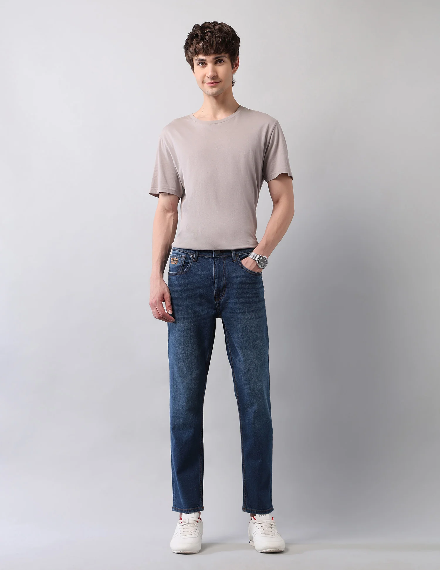 Cole Comfort Cropped Fit Blue Jeans - Image 3