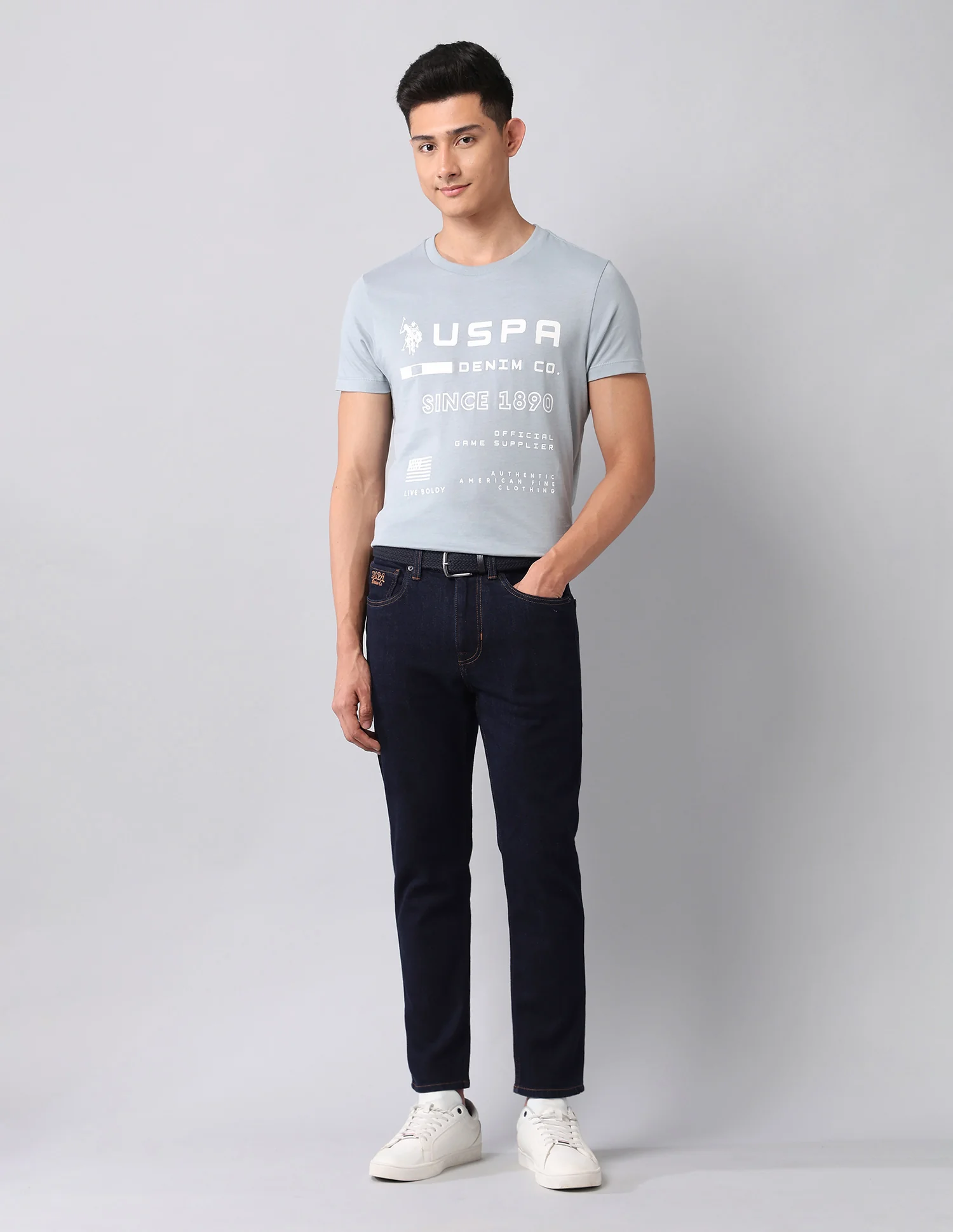 Cole Comfort Cropped Fit Blue Jeans - Image 3