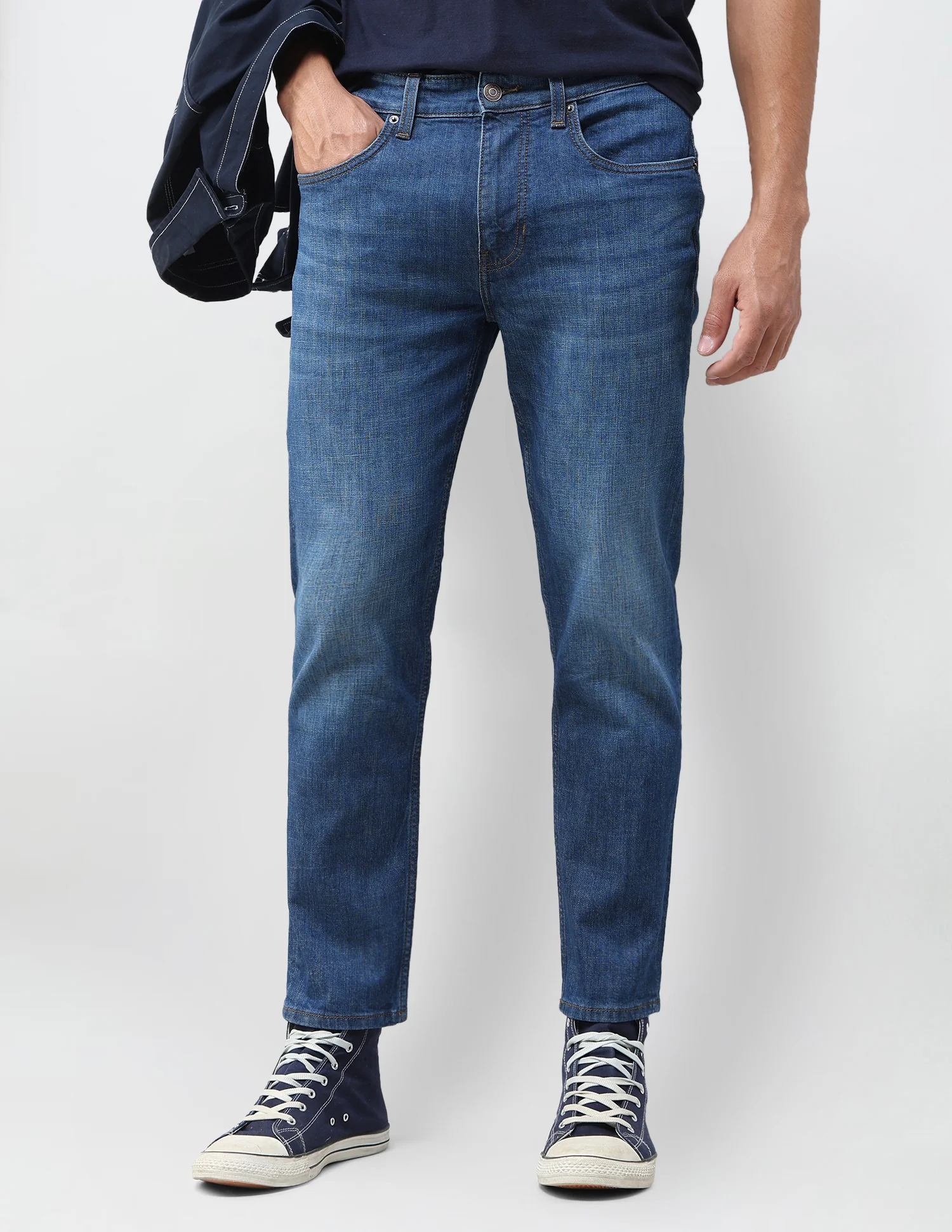 Cole Comfort Cropped Fit Blue Jeans