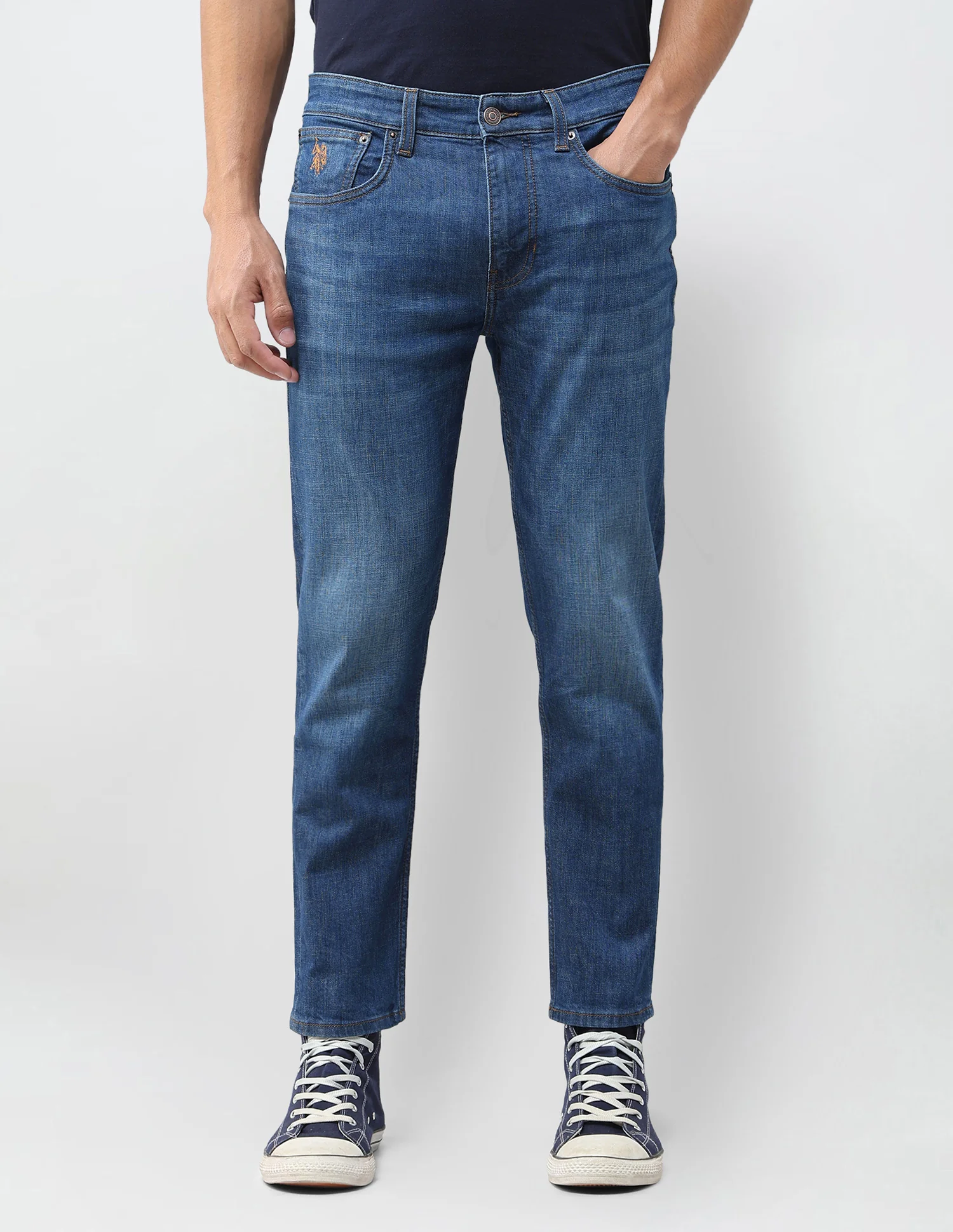 Cole Comfort Cropped Fit Blue Jeans - Image 6