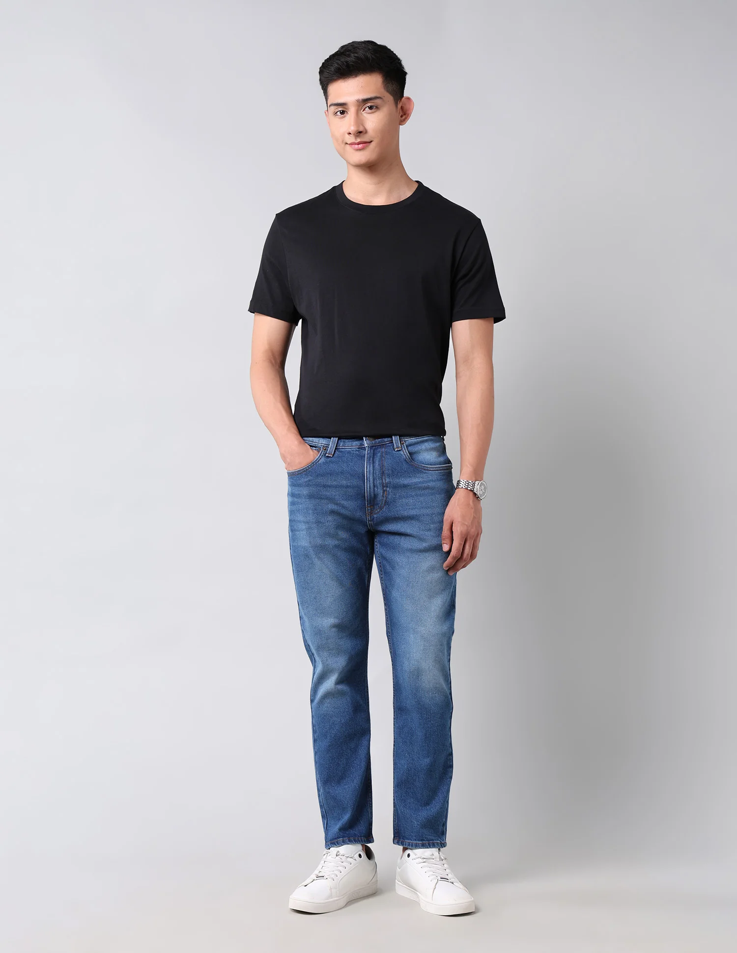 Cole Comfort Cropped Fit Blue Jeans - Image 3