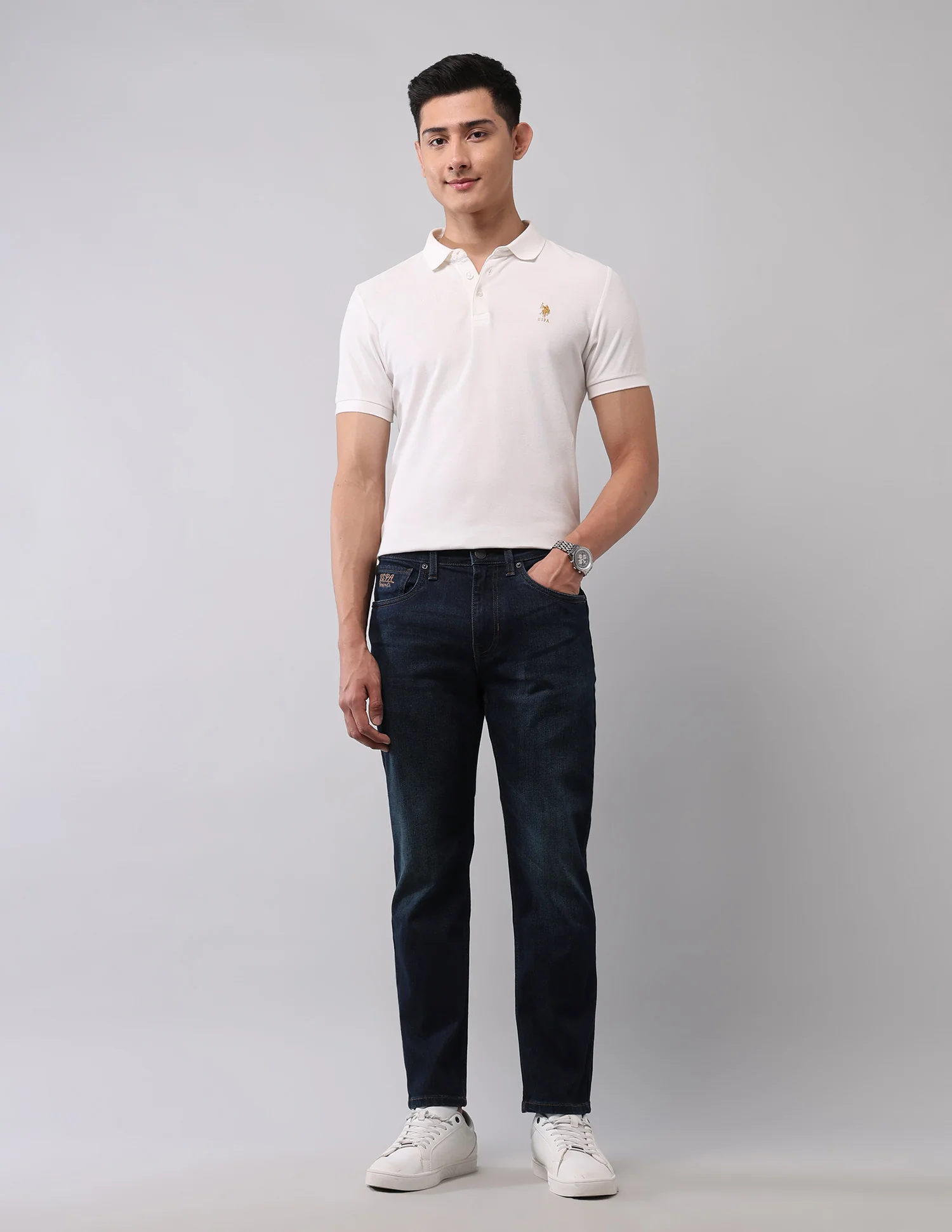 Cole Comfort Cropped Fit Blue Jeans - Image 3