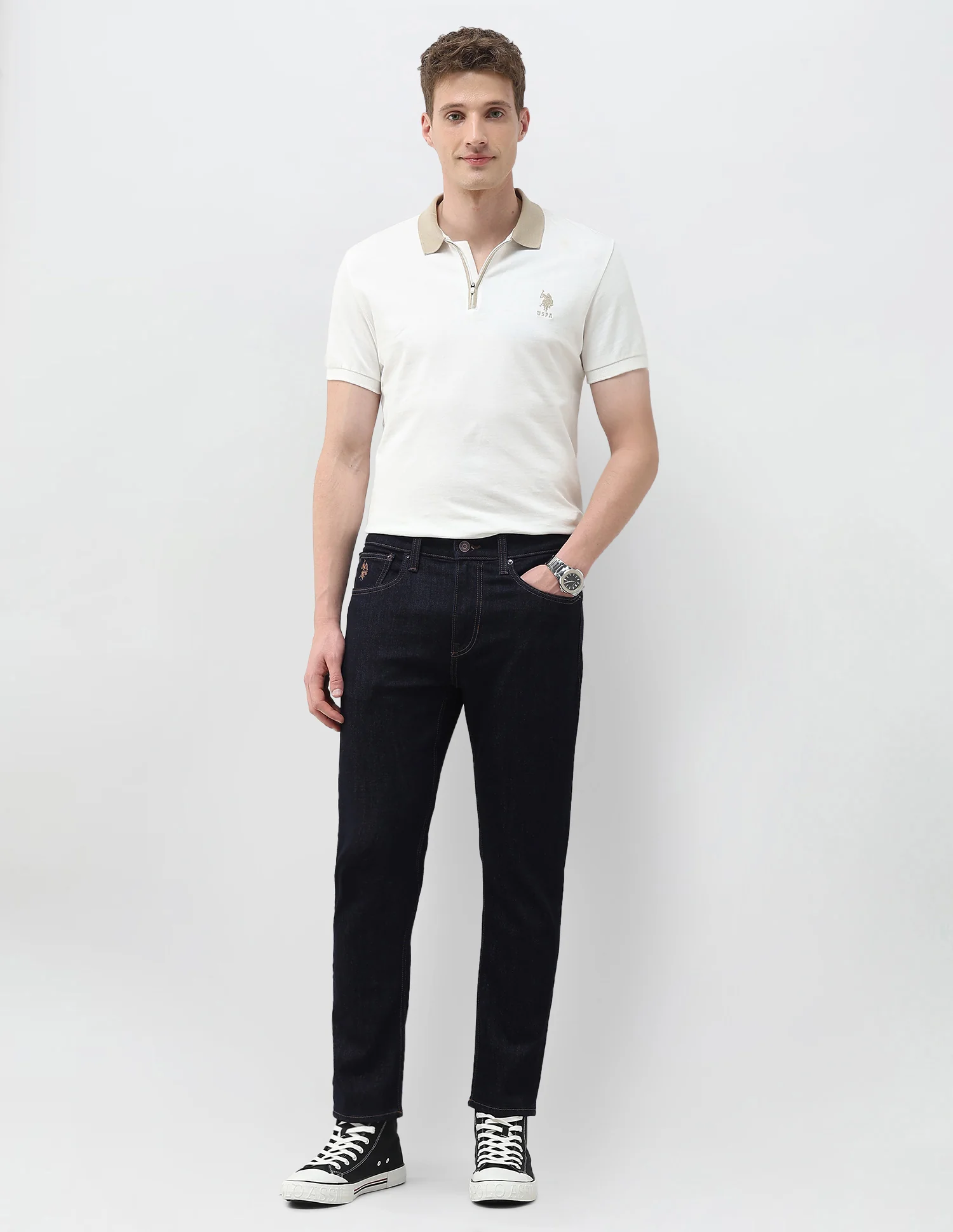 Cole Comfort Cropped Fit Blue Jeans - Image 3