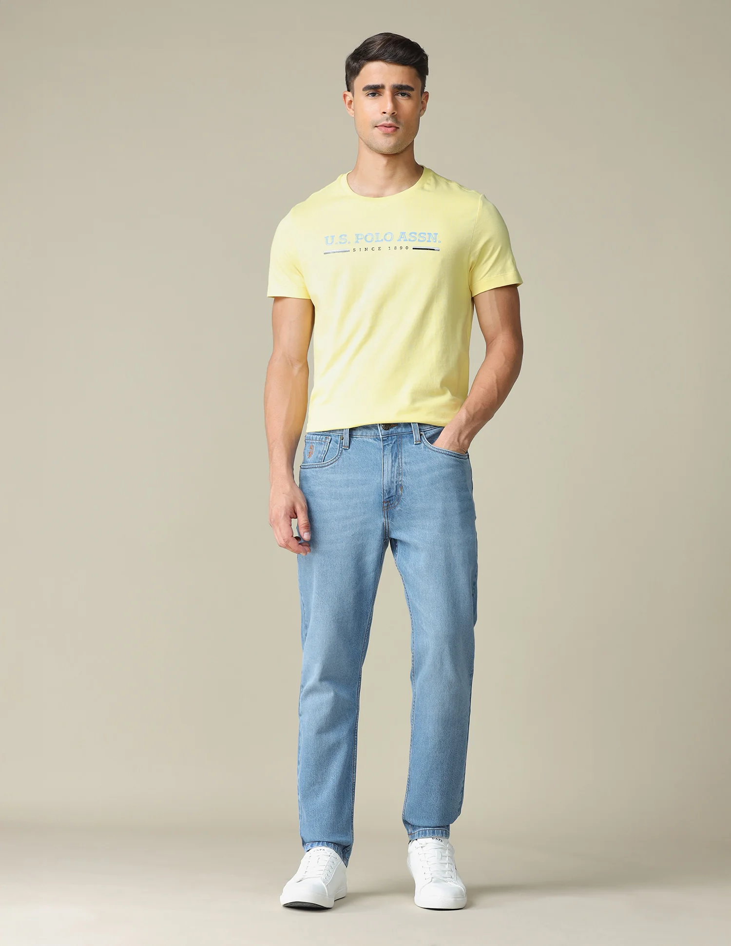 Cole Comfort Cropped Fit Blue Jeans - Image 3