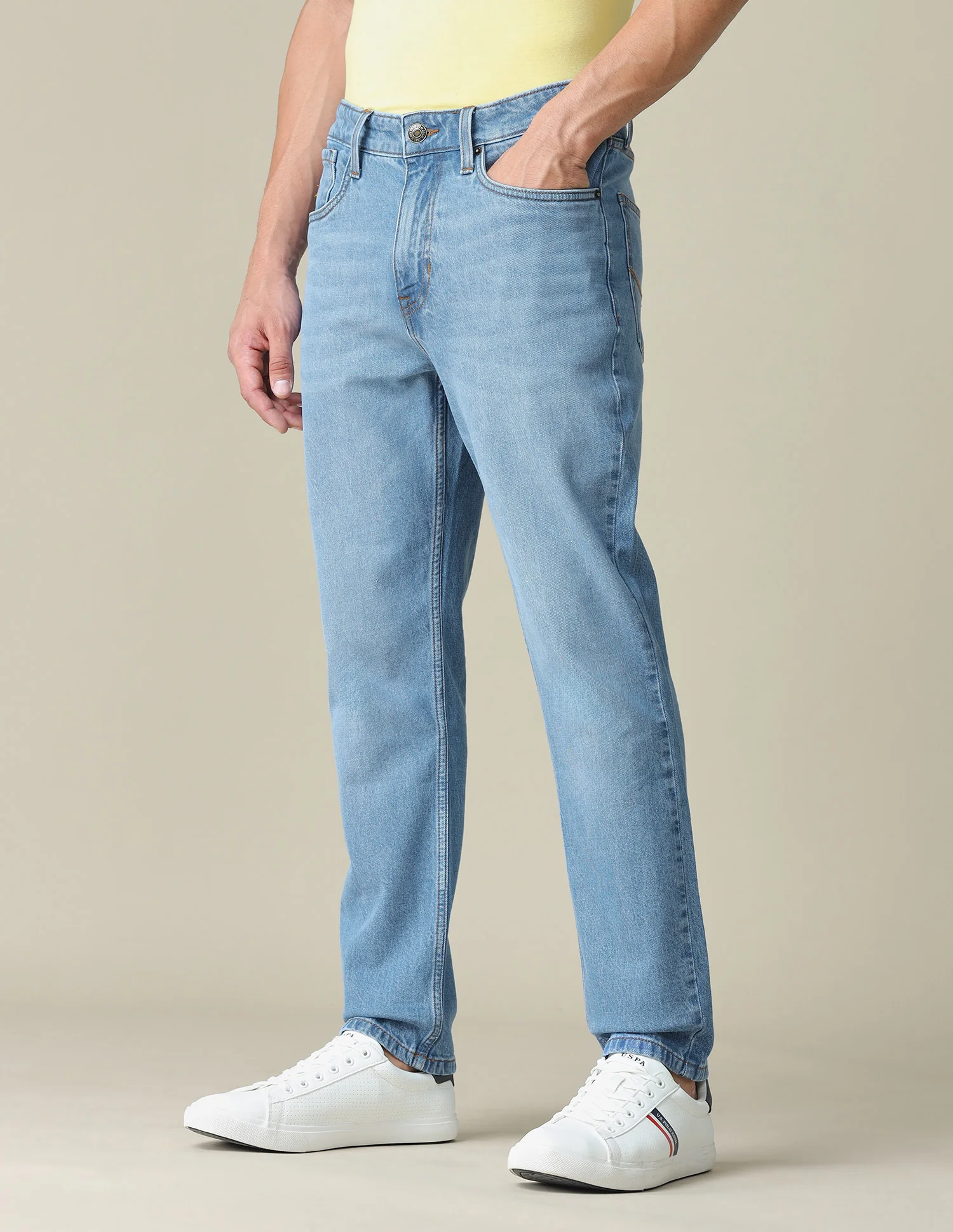 Cole Comfort Cropped Fit Blue Jeans - Image 4