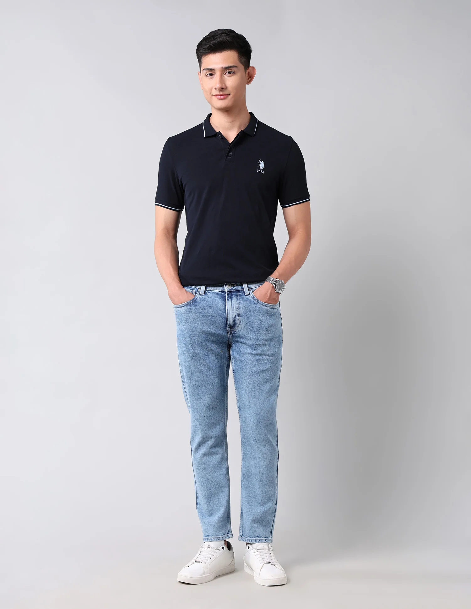 Cole Comfort Cropped Fit Blue Jeans - Image 3